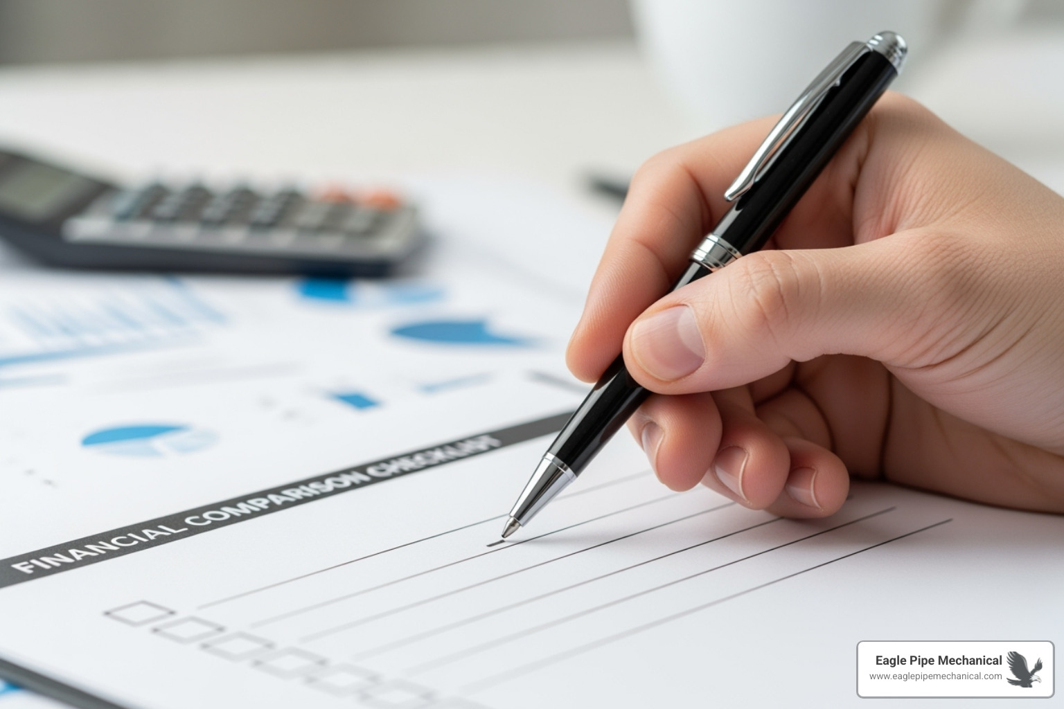 checklist with items like APR, fees, and loan term - HVAC financing options