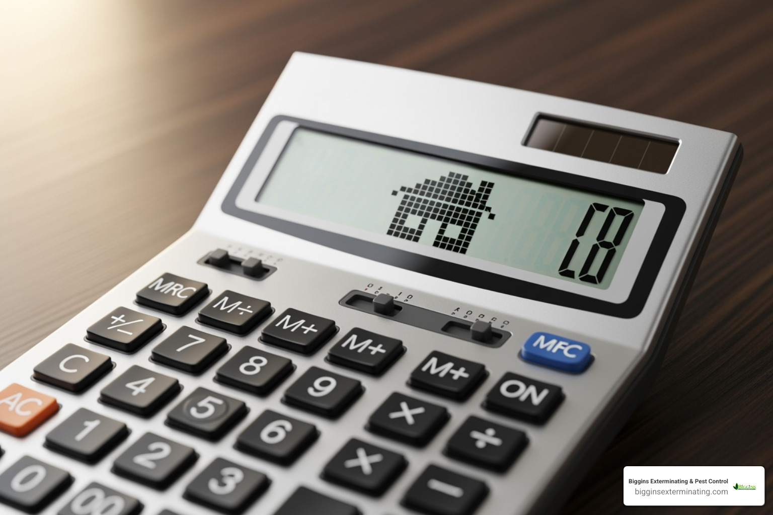 A calculator with a house icon on the screen - Mice extermination near me A calculator with a house icon on the screen - Mice extermination near me