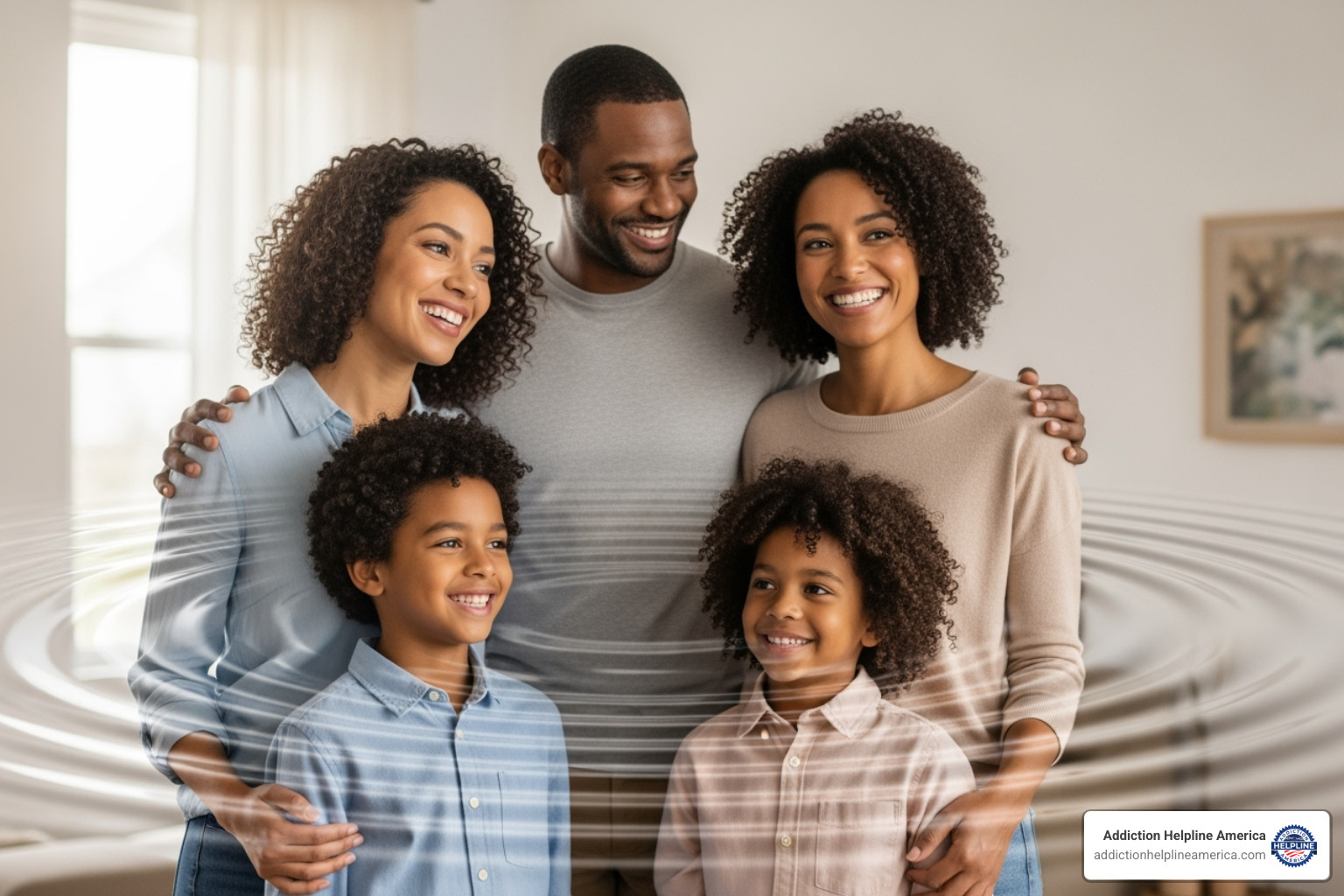 illustrating the concept of a ripple effect in a family setting - recovery for families