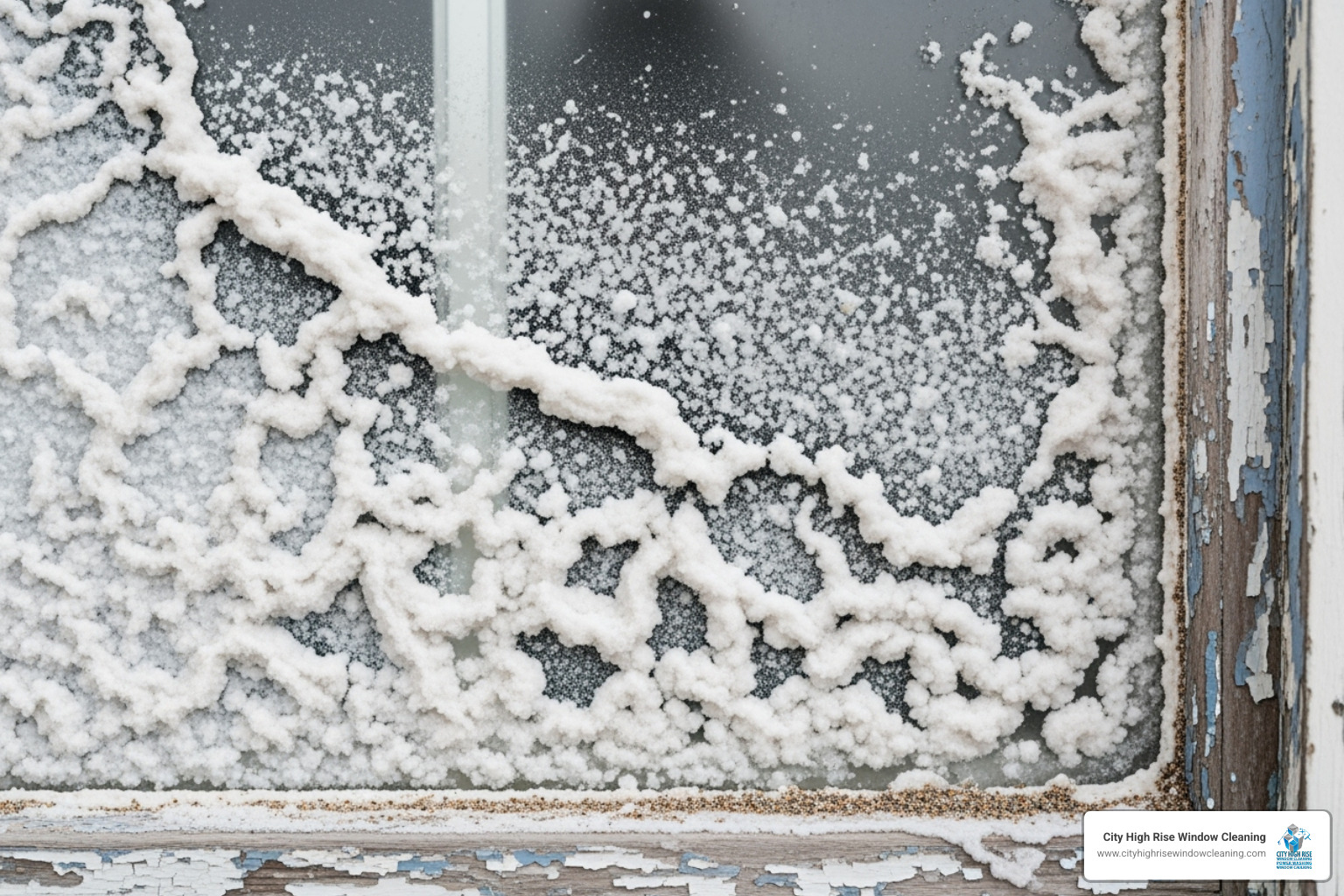 Salt-crusted window before cleaning. Alt text: salt damage window cleaning long beach island. - window cleaning long beach island Salt-crusted window before cleaning. Alt text: salt damage window cleaning long beach island. - window cleaning long beach island