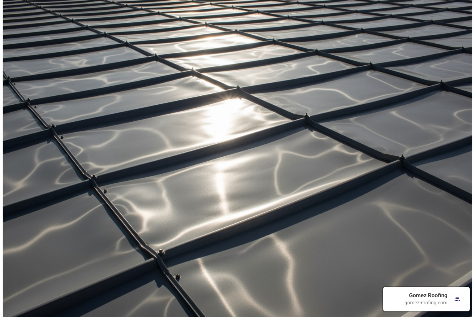 visual effect of oil canning on a metal panel - residential galvalume metal roof