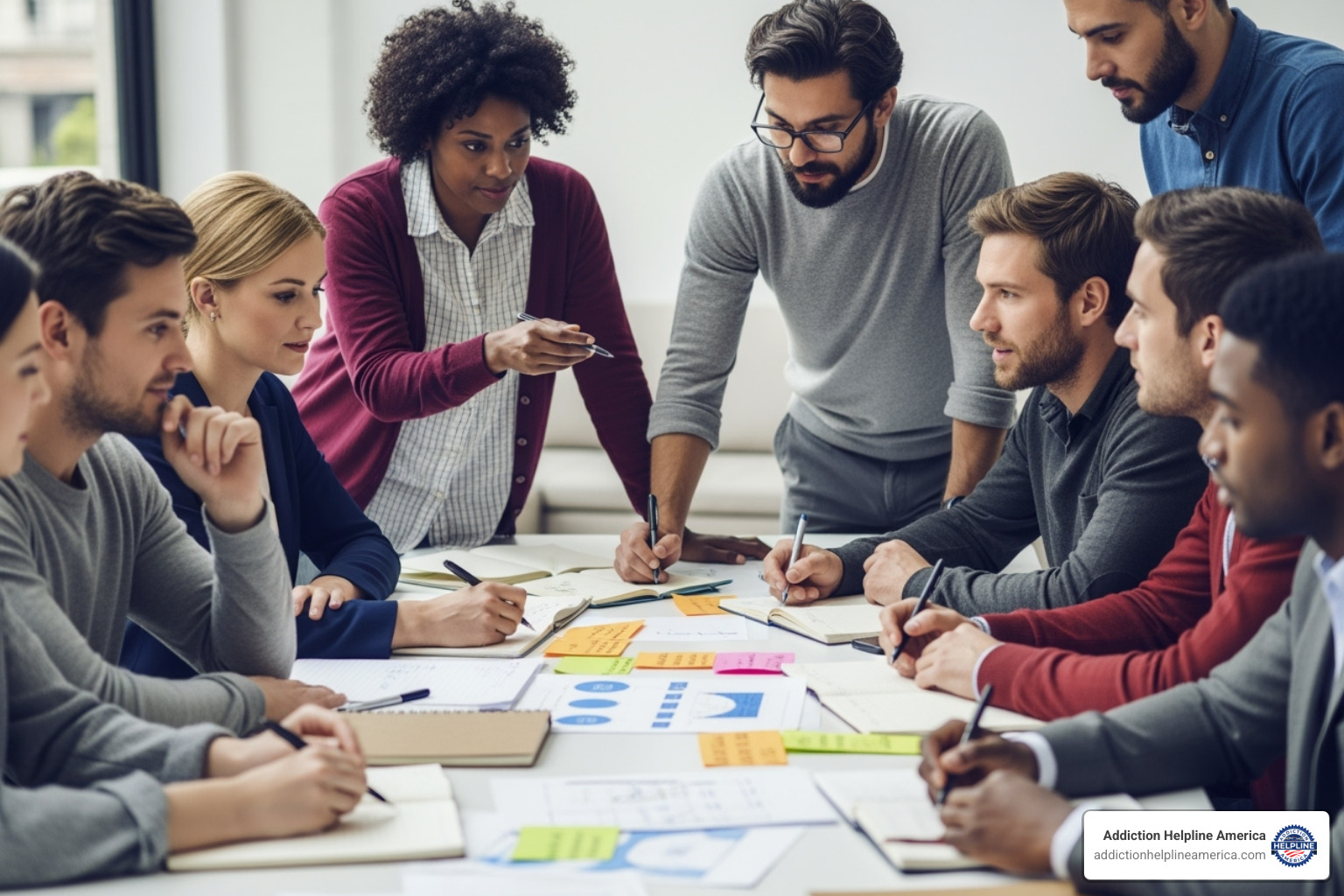diverse group of people planning around a table with notes - How to stage intervention diverse group of people planning around a table with notes - How to stage intervention