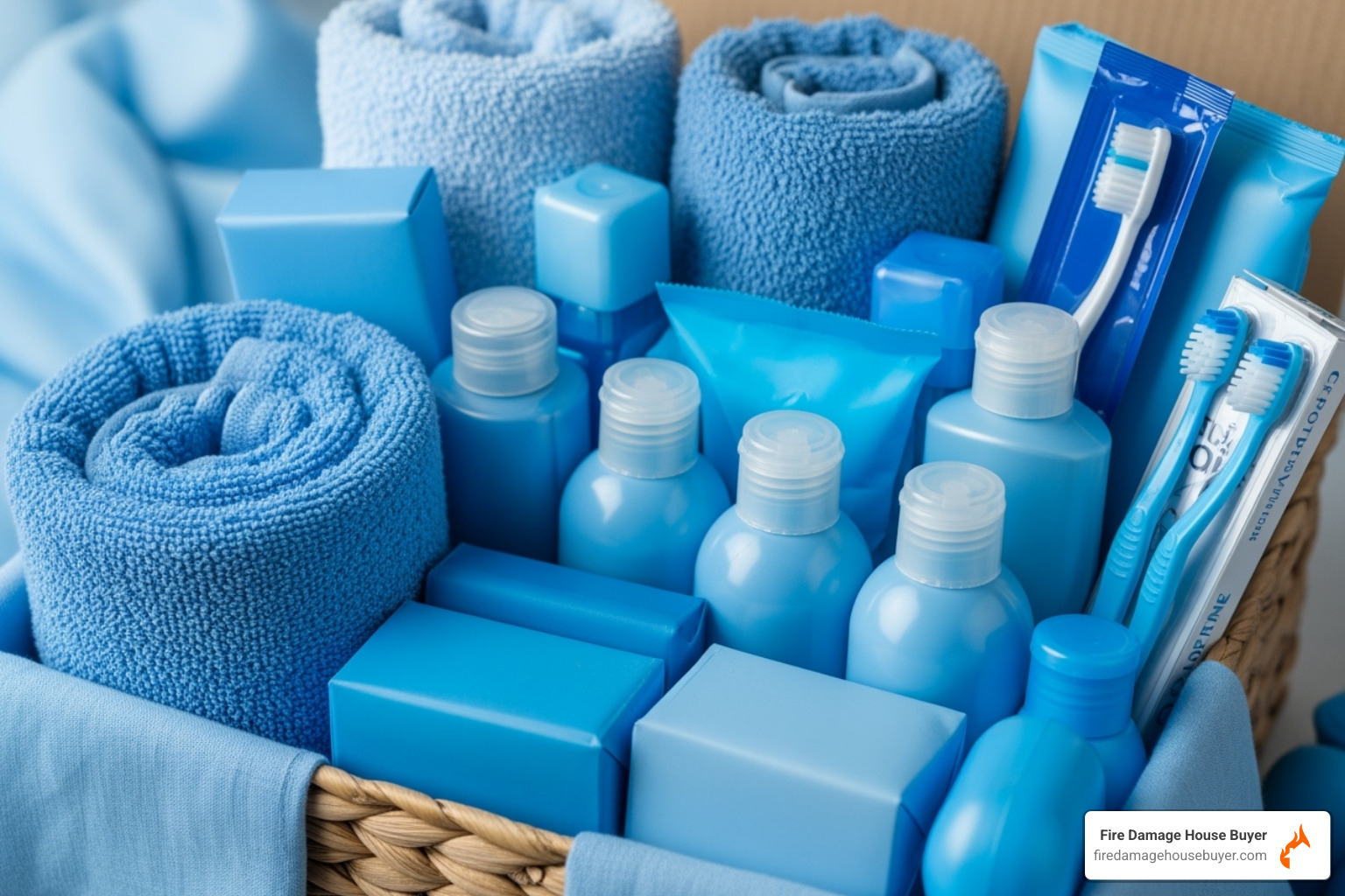 care package with toiletries and essentials - how to help a family whose house burned down care package with toiletries and essentials - how to help a family whose house burned down