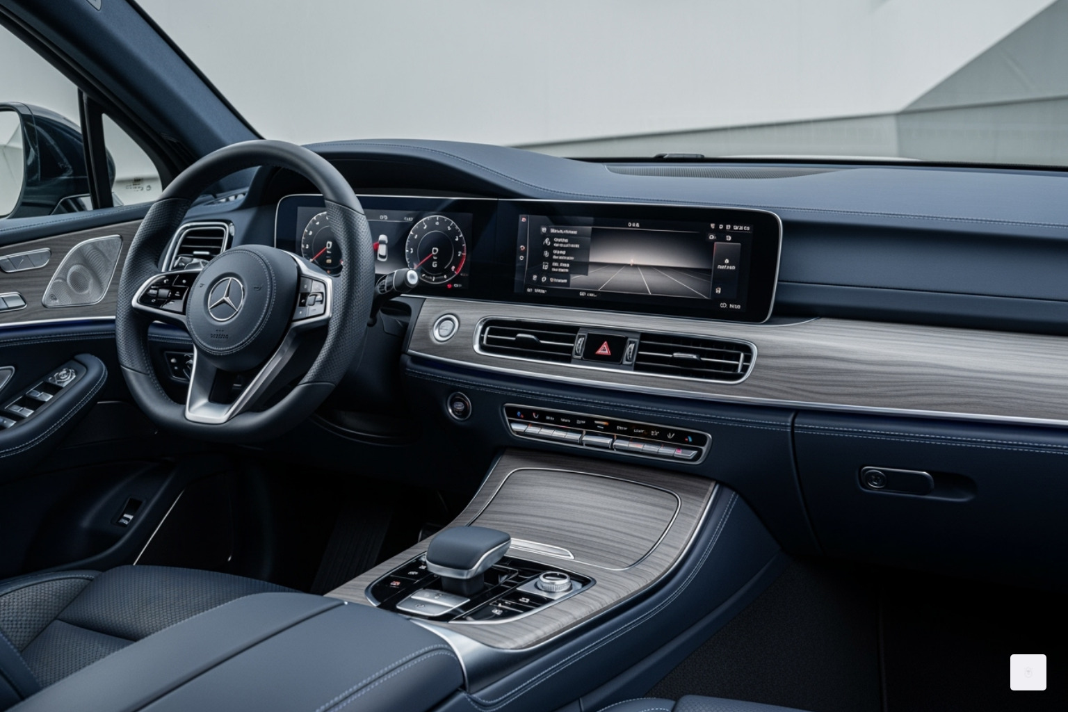 Interiors of Mercedes-Benz and Genesis SUVs, highlighting dashboard and materials - luxury suv Interiors of Mercedes-Benz and Genesis SUVs, highlighting dashboard and materials - luxury suv