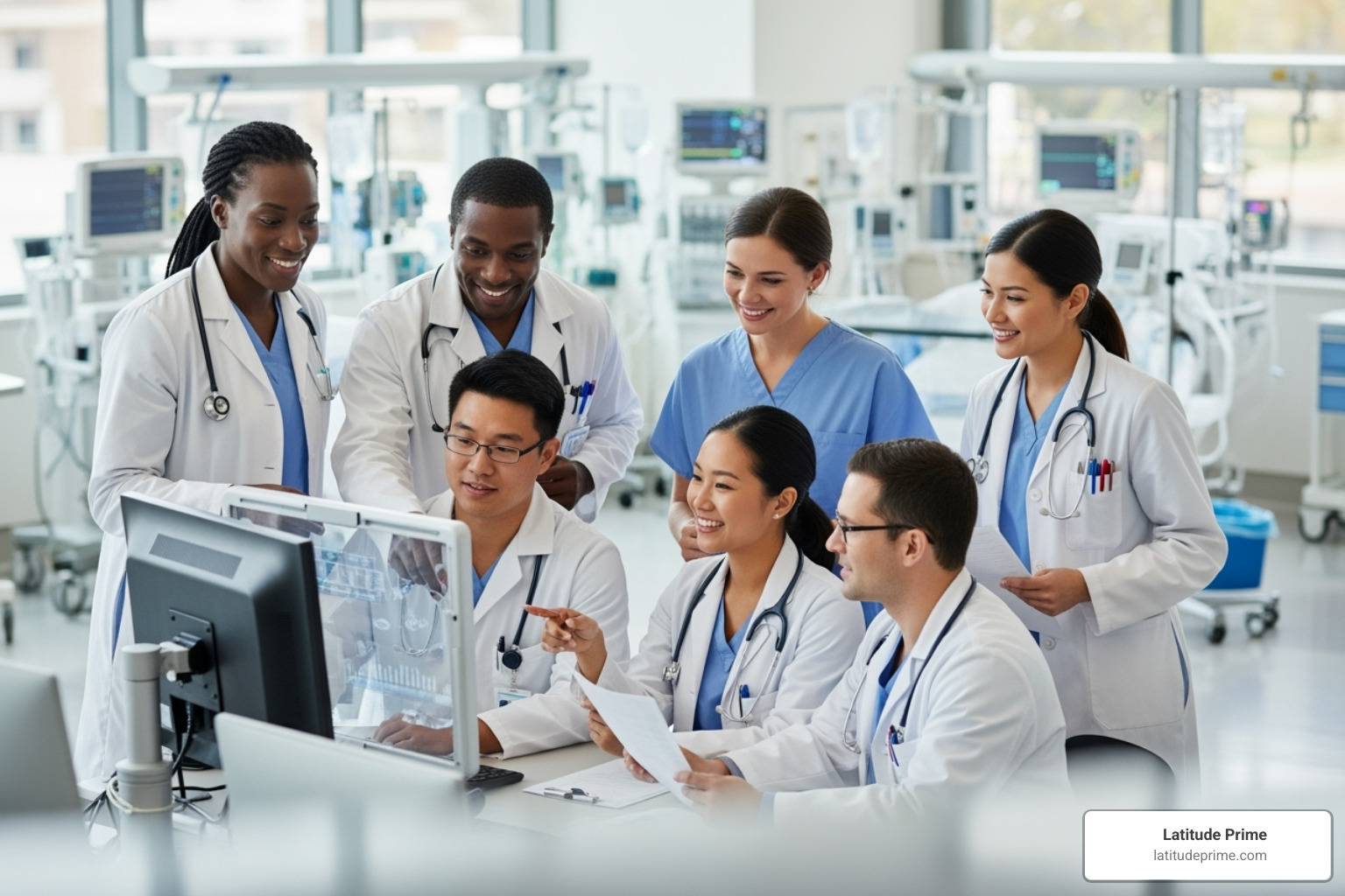 diverse healthcare team collaborating successfully - interpreter health and social care diverse healthcare team collaborating successfully - interpreter health and social care