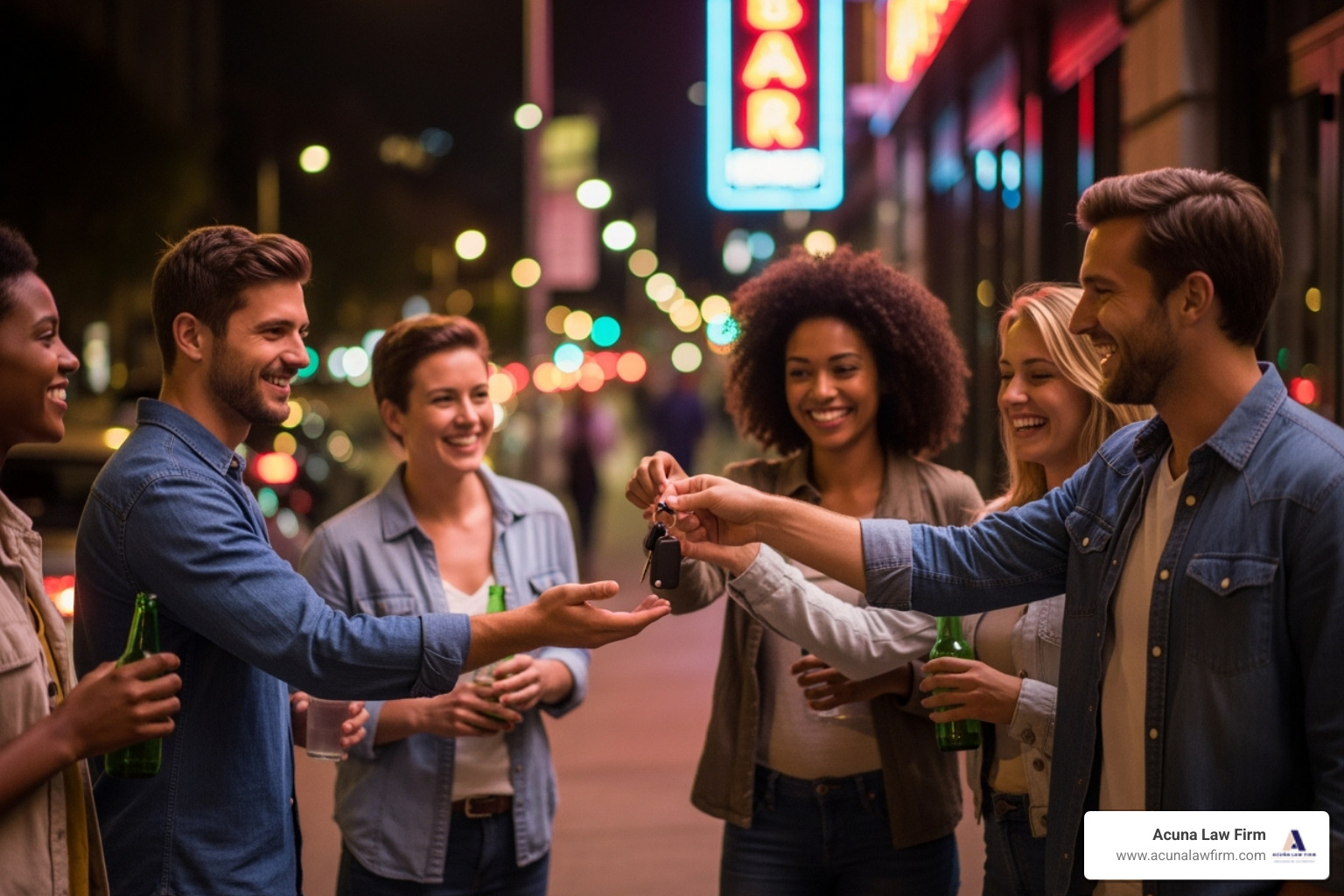 group of friends handing keys to a designated driver - drunk driving fatal accident