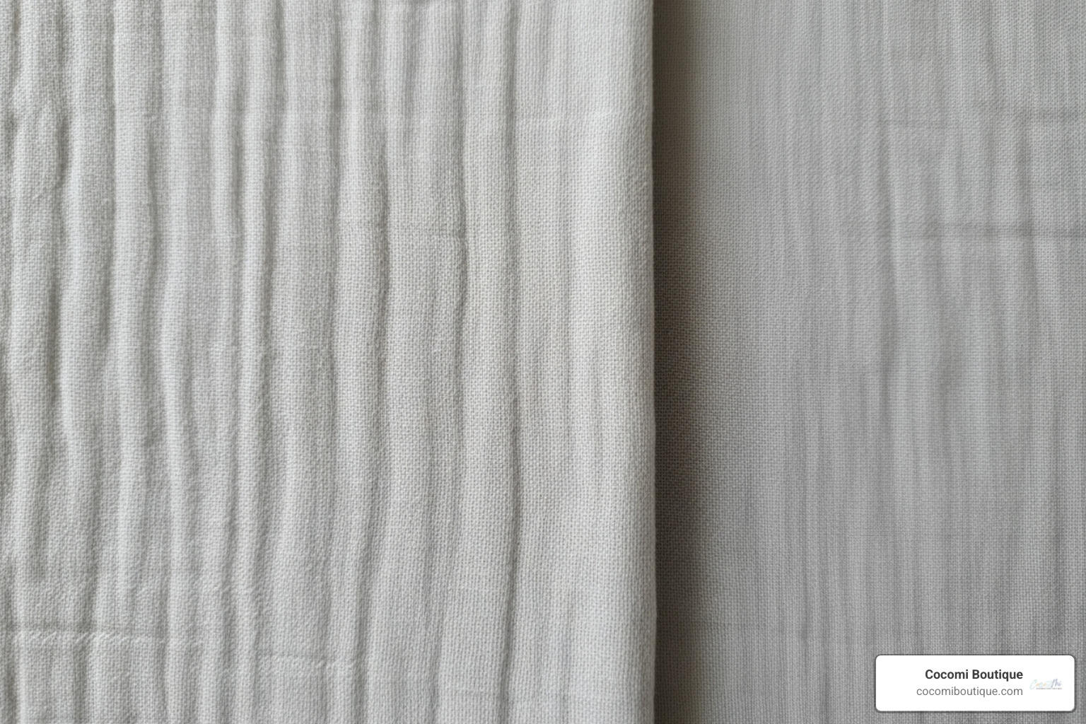 close-up shot showing the delicate weave of a cotton muslin swaddle next to a bamboo one - muslin swaddle organic close-up shot showing the delicate weave of a cotton muslin swaddle next to a bamboo one - muslin swaddle organic