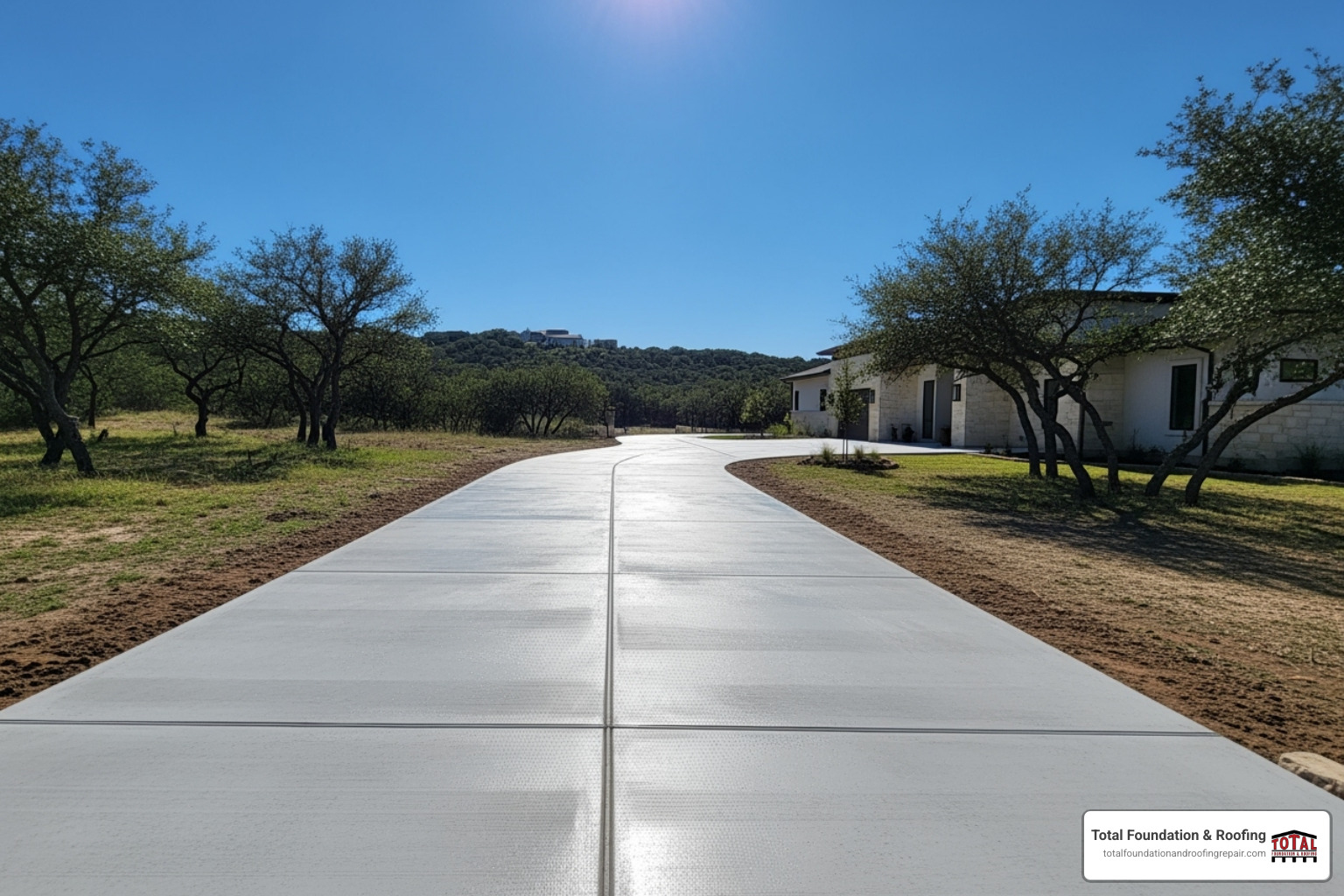 New concrete driveway with clear sealant - average cost for a new driveway