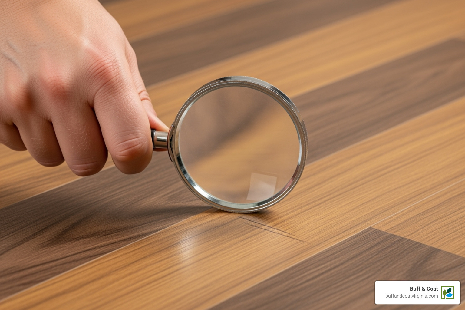 person closely inspecting engineered wood floor with magnifying glass - how to repair damaged engineered wood floors person closely inspecting engineered wood floor with magnifying glass - how to repair damaged engineered wood floors