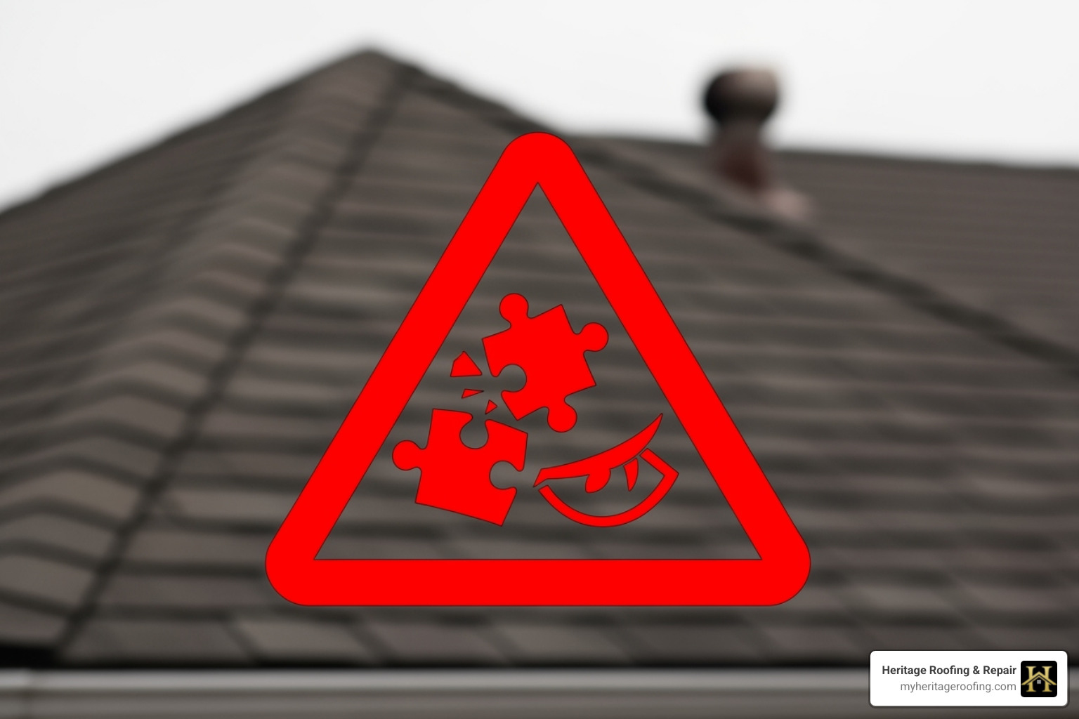 Beware of Scams warning sign - free roof inspection