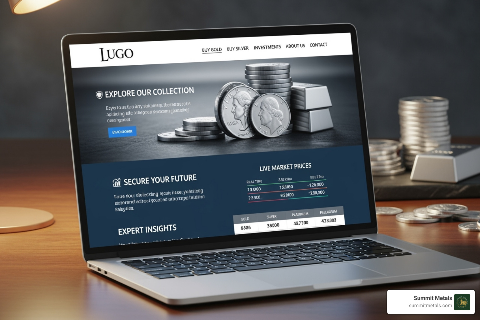 Summit Metals website homepage - Silver bullion dealer Summit Metals website homepage - Silver bullion dealer