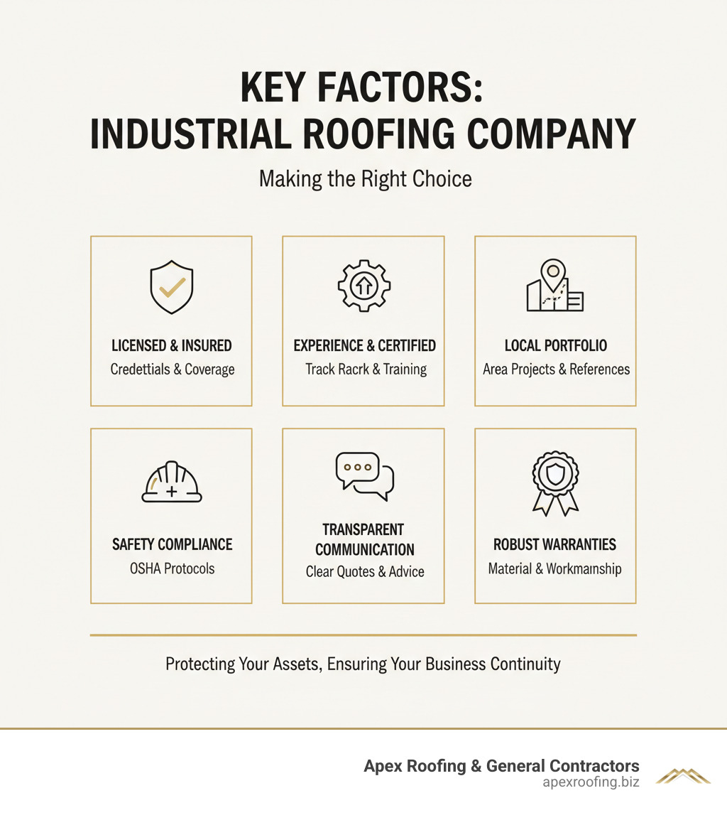 Infographic: Key Factors to Consider When Choosing an Industrial Roofing Company - industrial roofing companies near me infographic Infographic: Key Factors to Consider When Choosing an Industrial Roofing Company - industrial roofing companies near me infographic