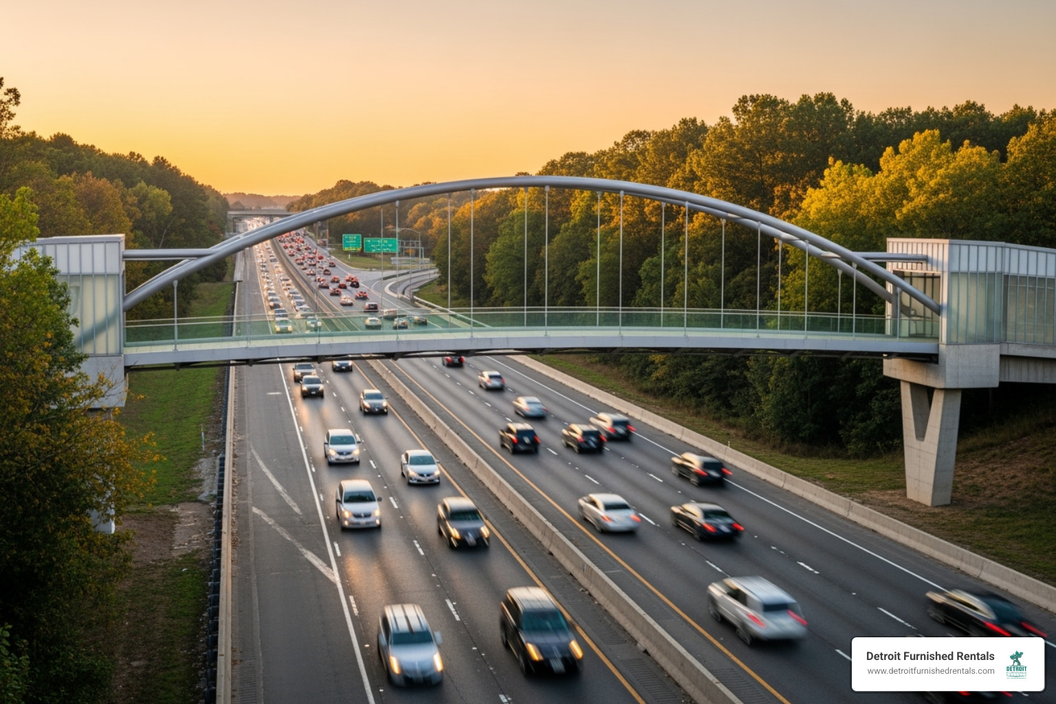pedestrian bridge over I-75 - Clinton River Trail