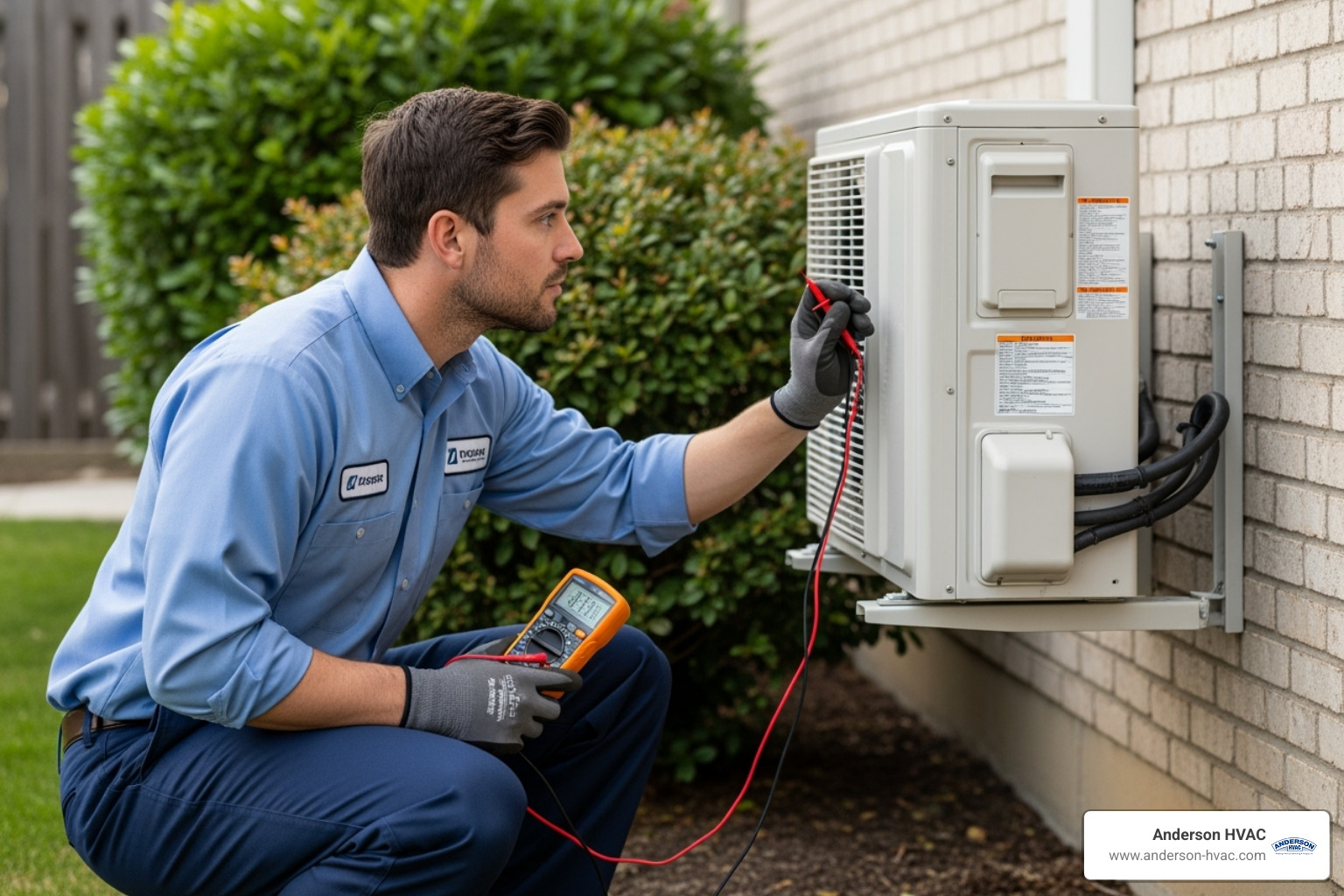 Professional HVAC technician inspecting an outdoor ductless unit - ductless ac making noise in brigham city, ut