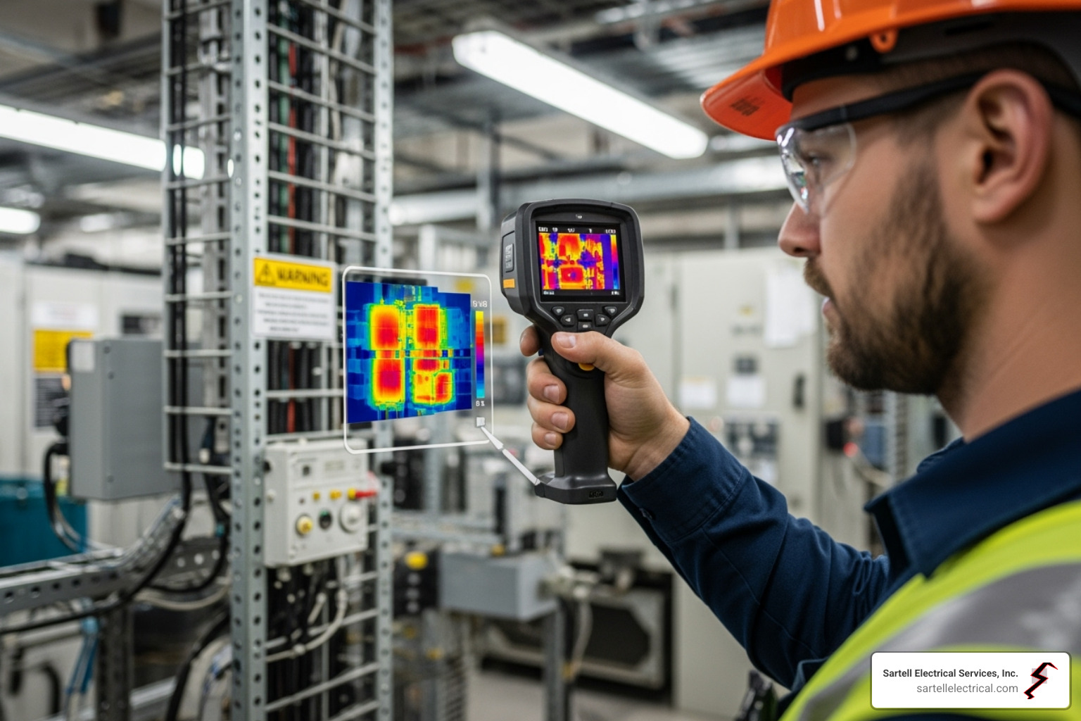 electrician using thermal imaging camera - Electrical Maintenance Services