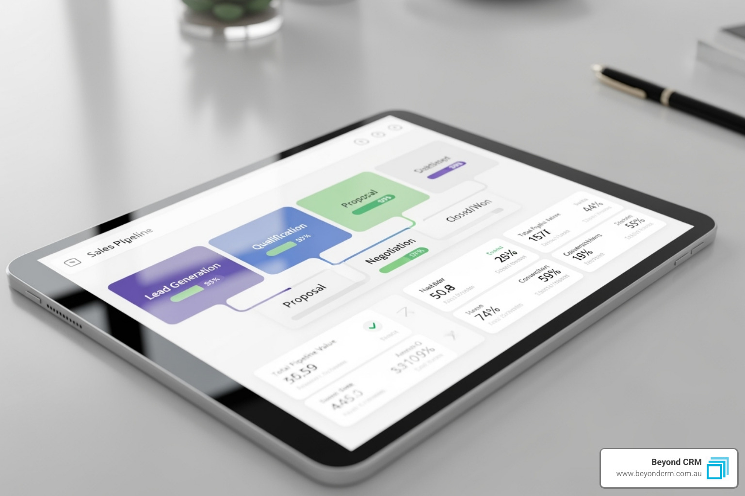 visual sales pipeline on a tablet screen showing automated stage progression - CRM for sales automation visual sales pipeline on a tablet screen showing automated stage progression - CRM for sales automation