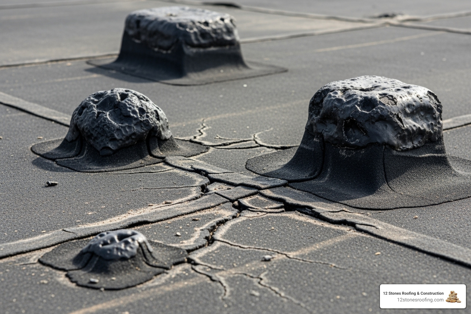 A close-up image of a common flat roof issue, such as a blistered or cracked membrane. - leaky flat roof repair A close-up image of a common flat roof issue, such as a blistered or cracked membrane. - leaky flat roof repair