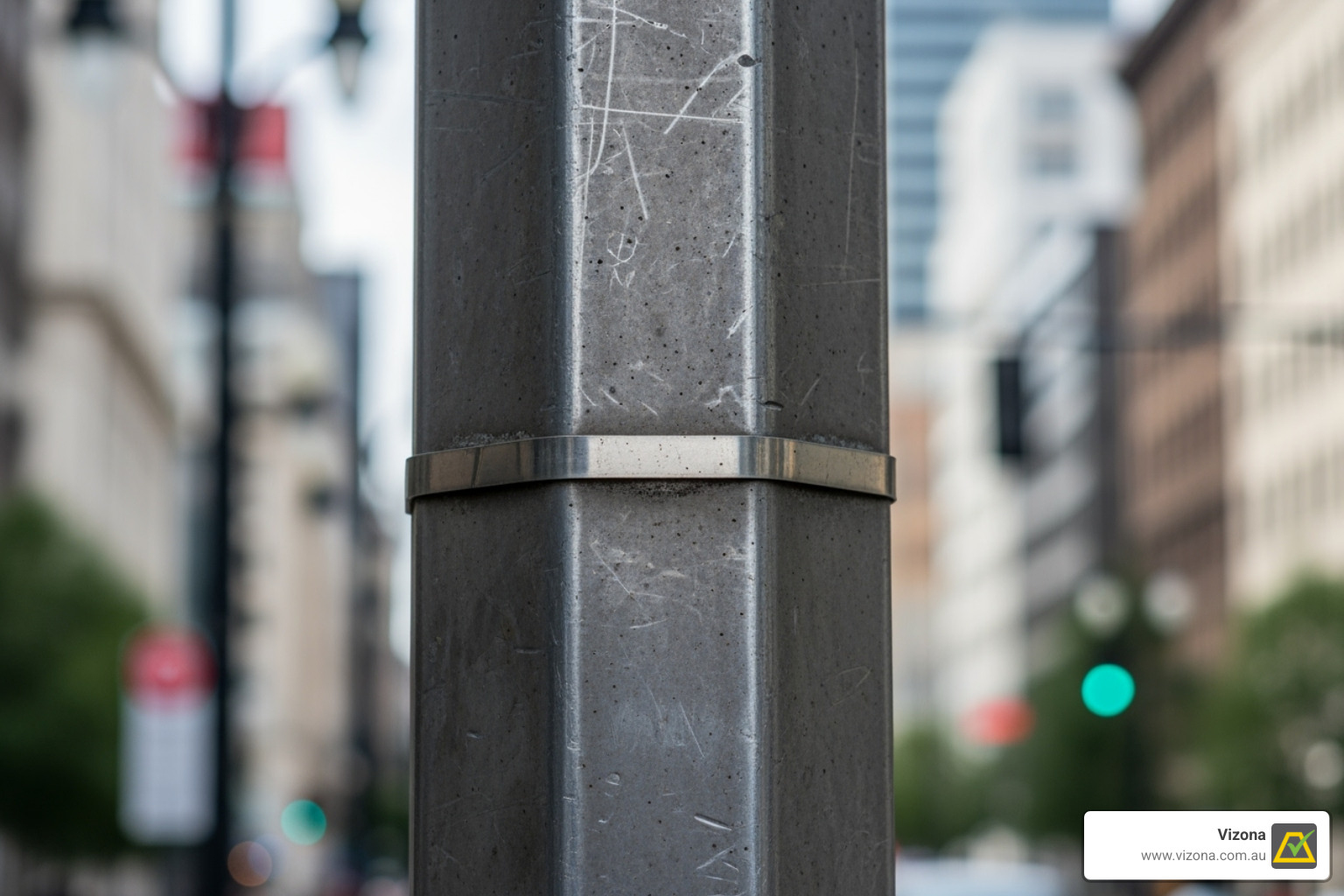 A close-up of a high-quality, durable lighting pole in an urban setting - urban lights A close-up of a high-quality, durable lighting pole in an urban setting - urban lights