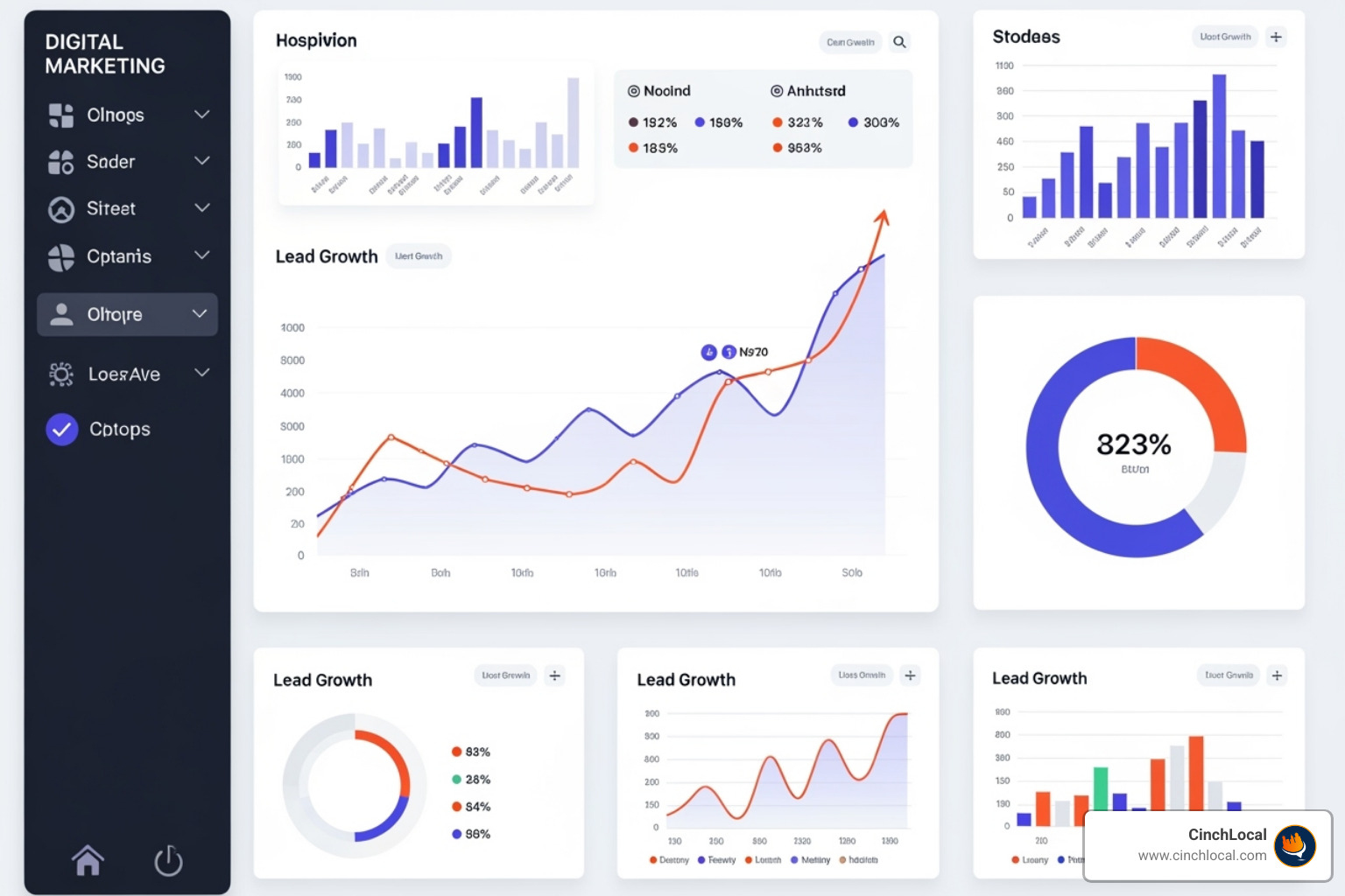 A marketing dashboard showing lead growth over time - electrician seo agency A marketing dashboard showing lead growth over time - electrician seo agency