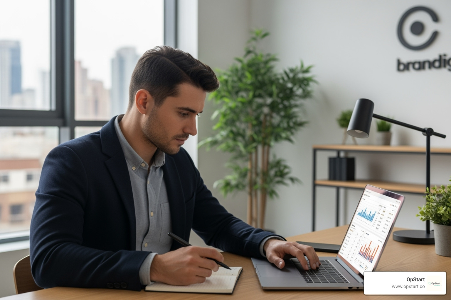 startup founder looking at a financial dashboard on a laptop - research and development tax rebate