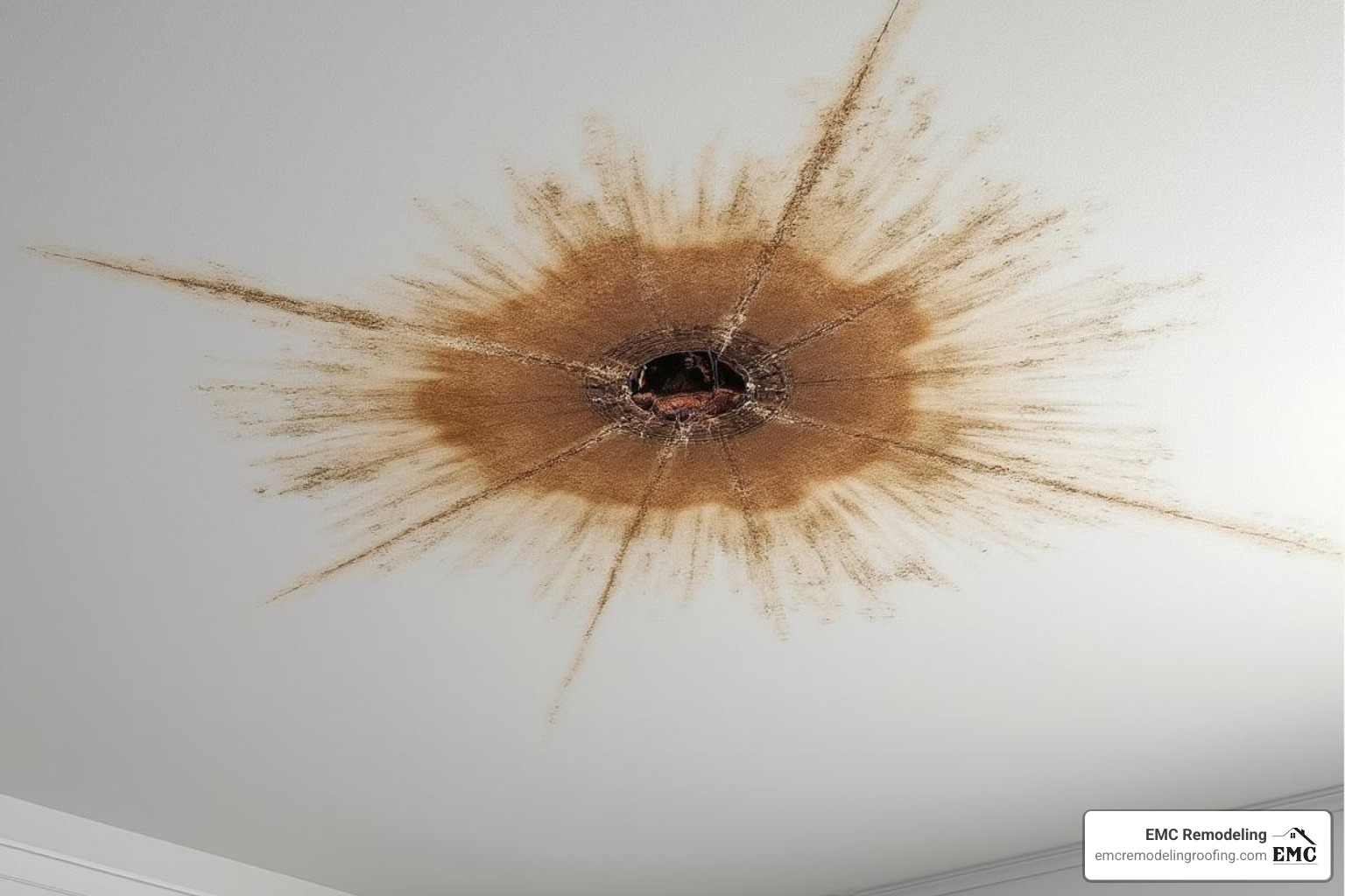 Water stain on a ceiling - roofing contractors killeen tx