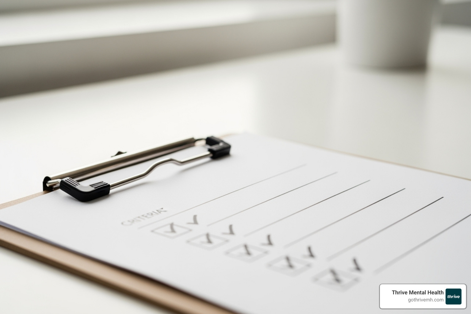 IOP quality checklist on clipboard: evidence-based, flexible, insurance accepted, aftercare - "What are the best behavioral health IOP options in Indianapolis for young professionals?"