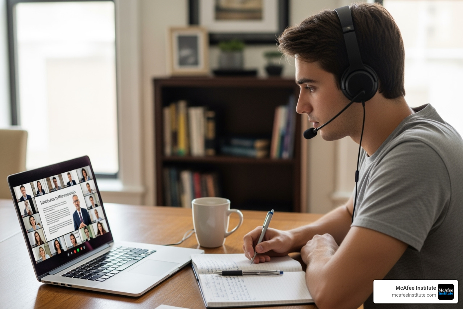 a student participating in an online class on a laptop - cyber crime investigation course a student participating in an online class on a laptop - cyber crime investigation course