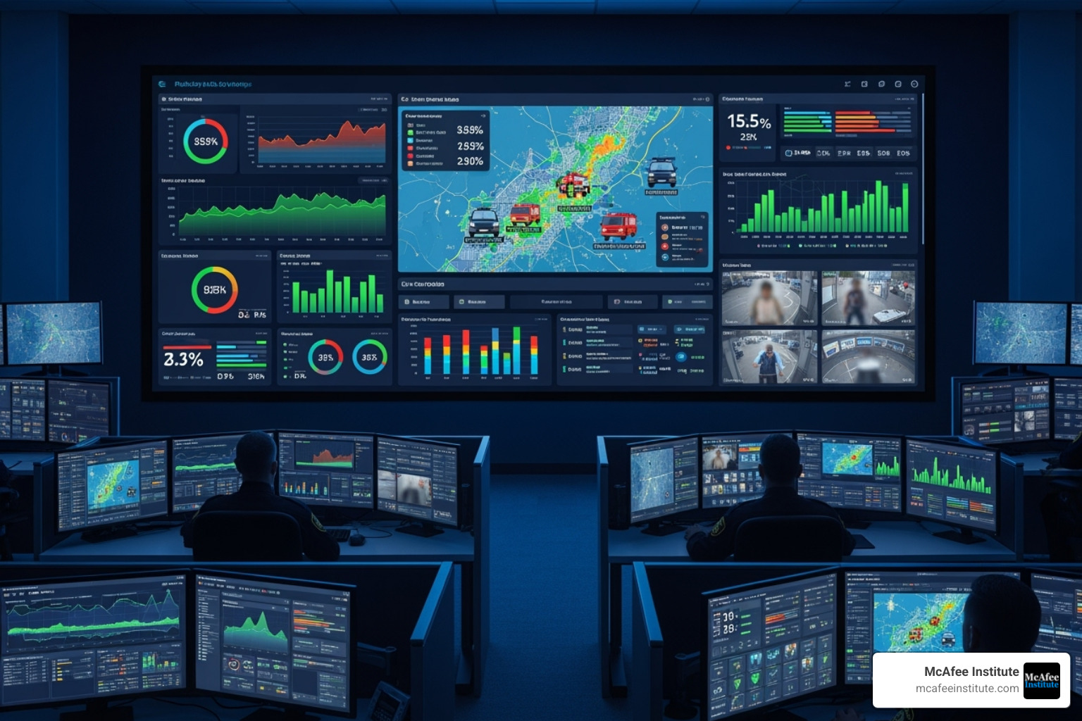 Data dashboard showing clean, organized metrics and real-time insights - AI and data-driven decision-making for public safety leaders Data dashboard showing clean, organized metrics and real-time insights - AI and data-driven decision-making for public safety leaders