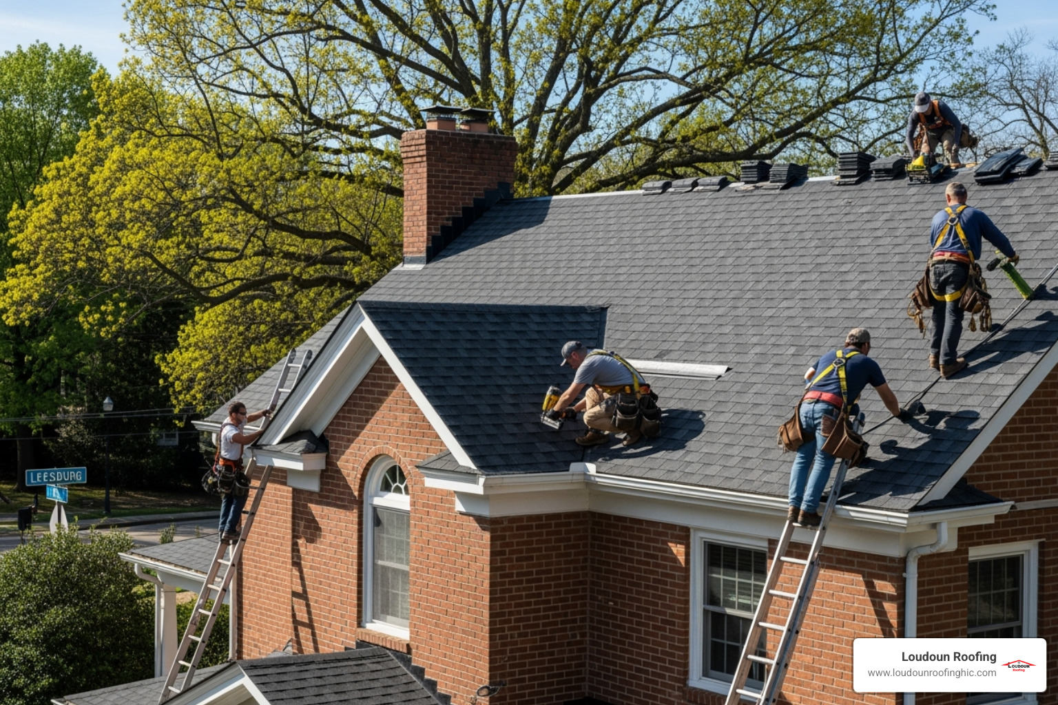 A roofing contractor showing a license certificate to a homeowner - roofing leesburg A roofing contractor showing a license certificate to a homeowner - roofing leesburg