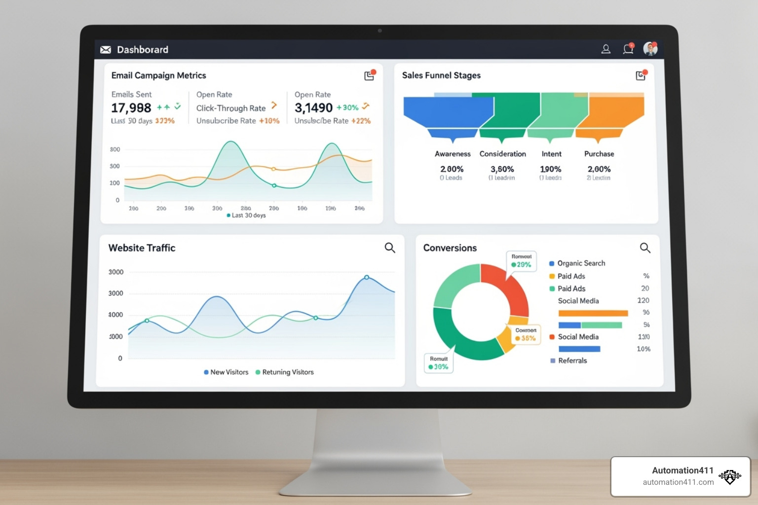 Central dashboard showcasing various features like email, funnels, and analytics in an all-in-one marketing software - all-in-one marketing software Central dashboard showcasing various features like email, funnels, and analytics in an all-in-one marketing software - all-in-one marketing software