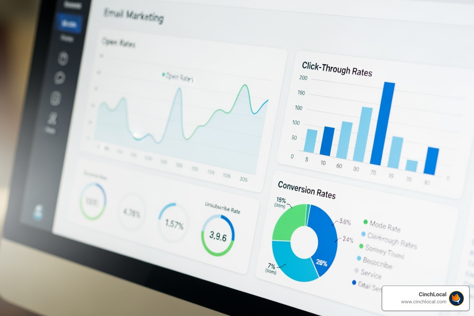 email analytics report showing open rate, CTR, and conversions - email marketing for electricians email analytics report showing open rate, CTR, and conversions - email marketing for electricians