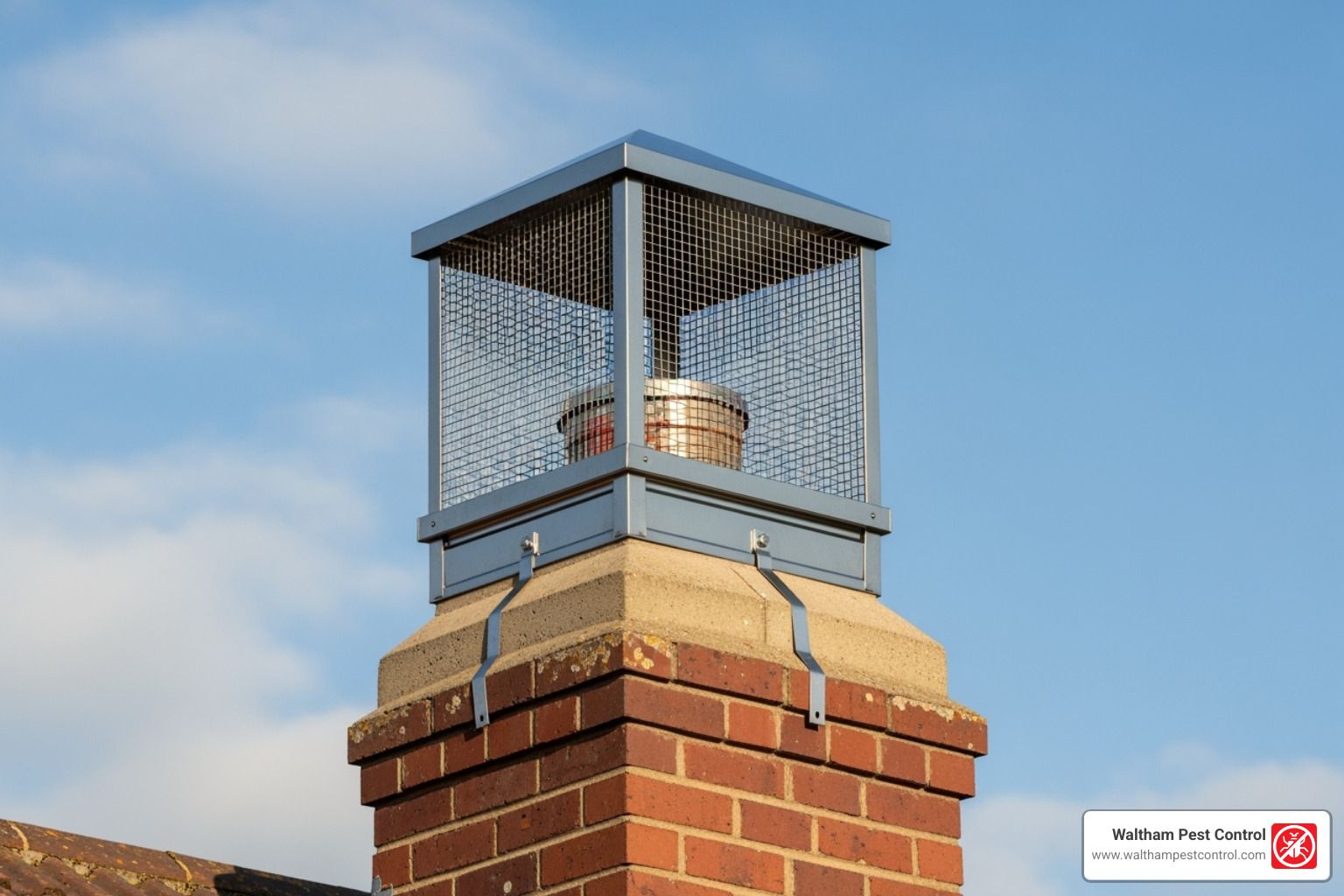 properly installed chimney cap - squirrel removal near me