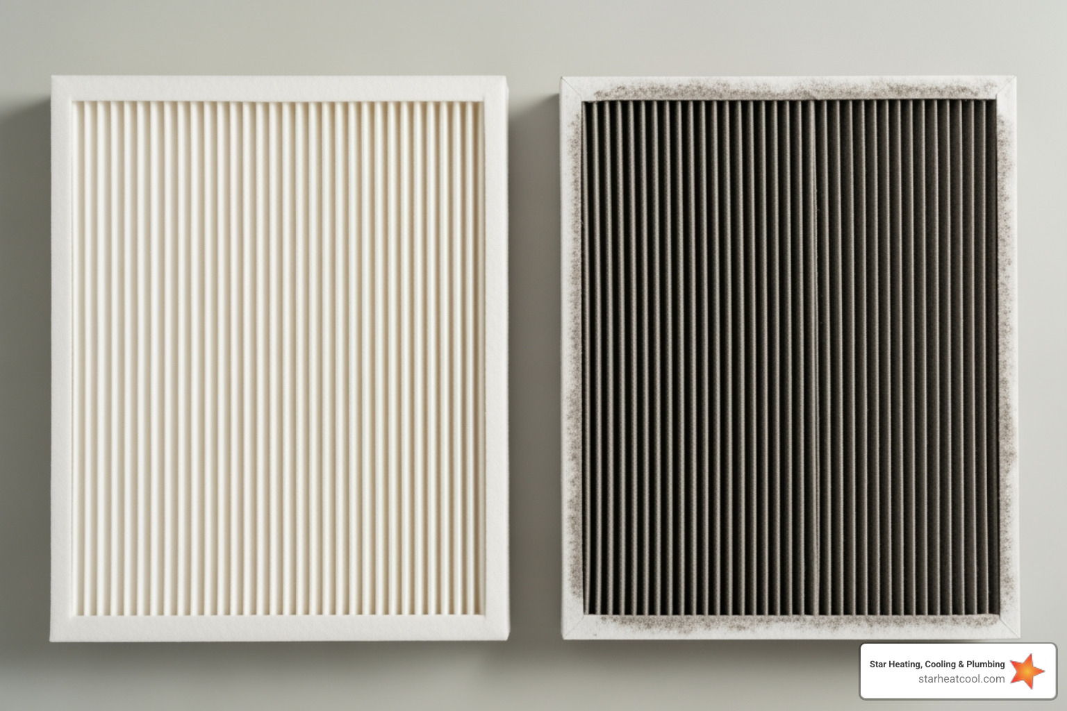 clean HVAC air filter next to a dirty one - 24/7 heating services repair in new palestine in clean HVAC air filter next to a dirty one - 24/7 heating services repair in new palestine in