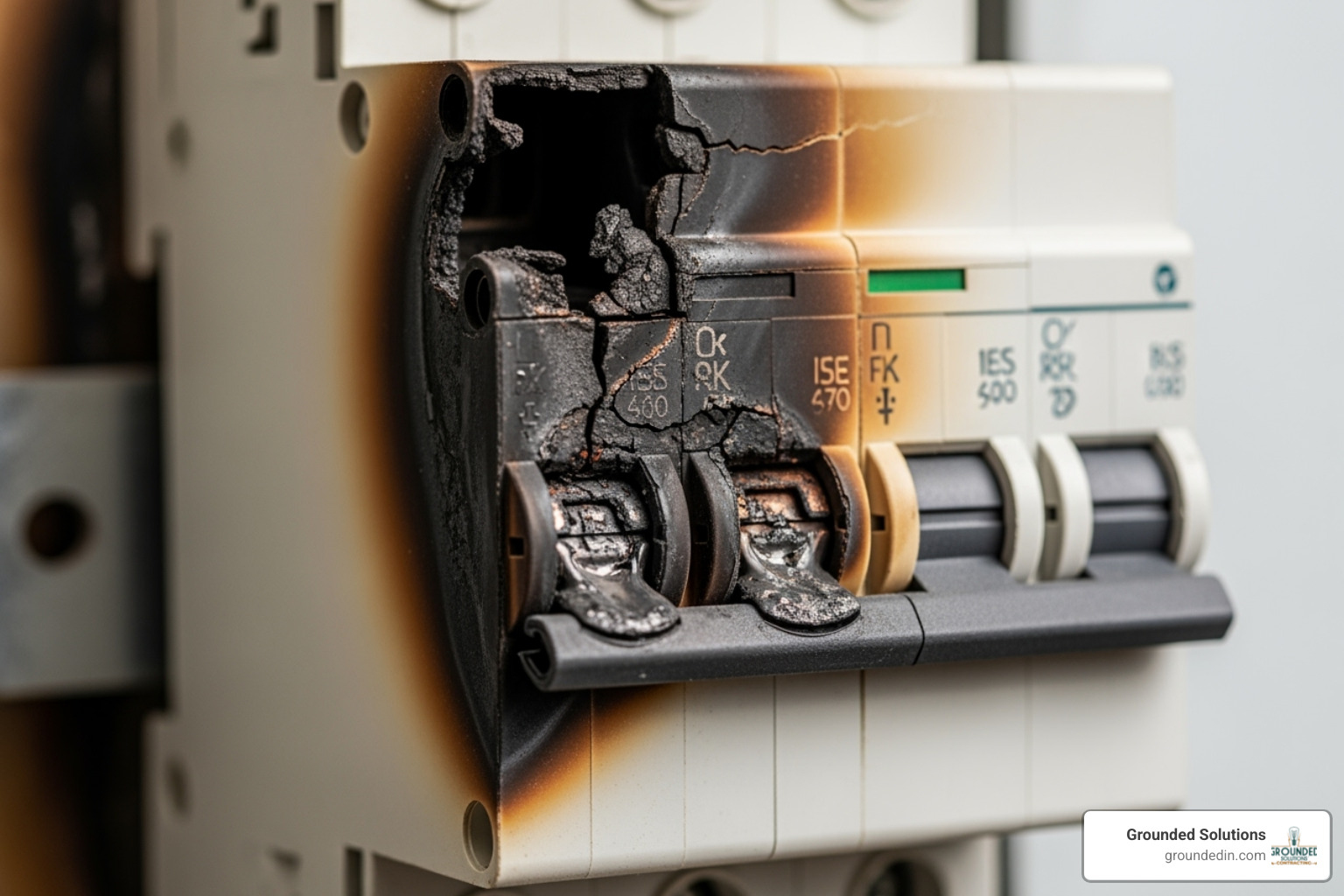 visibly damaged circuit breaker with scorch marks - how to tell if a breaker is bad