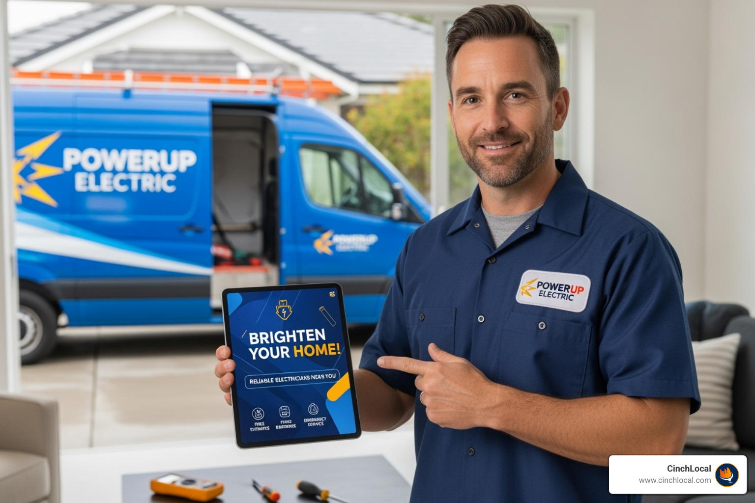 Google Local Services Ad for an electrician, featuring the 