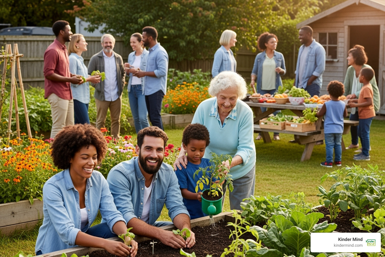 Diverse group of people smiling and interacting in a community setting - affirmative therapist