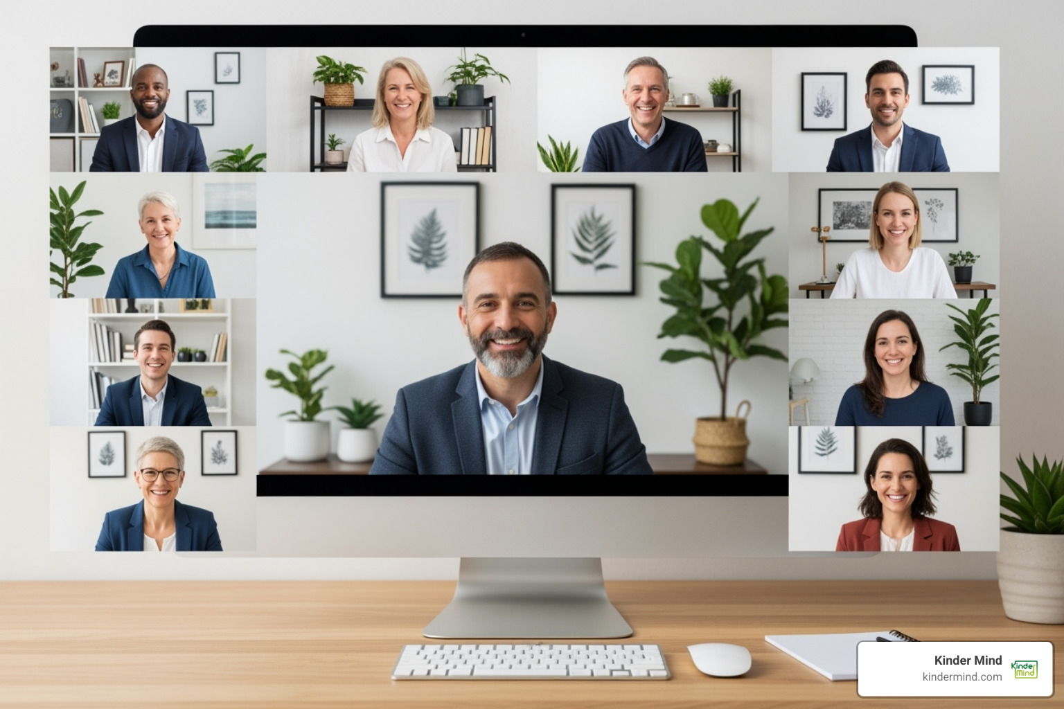 diverse group of therapists on a screen, representing choice - virtual anxiety treatment diverse group of therapists on a screen, representing choice - virtual anxiety treatment