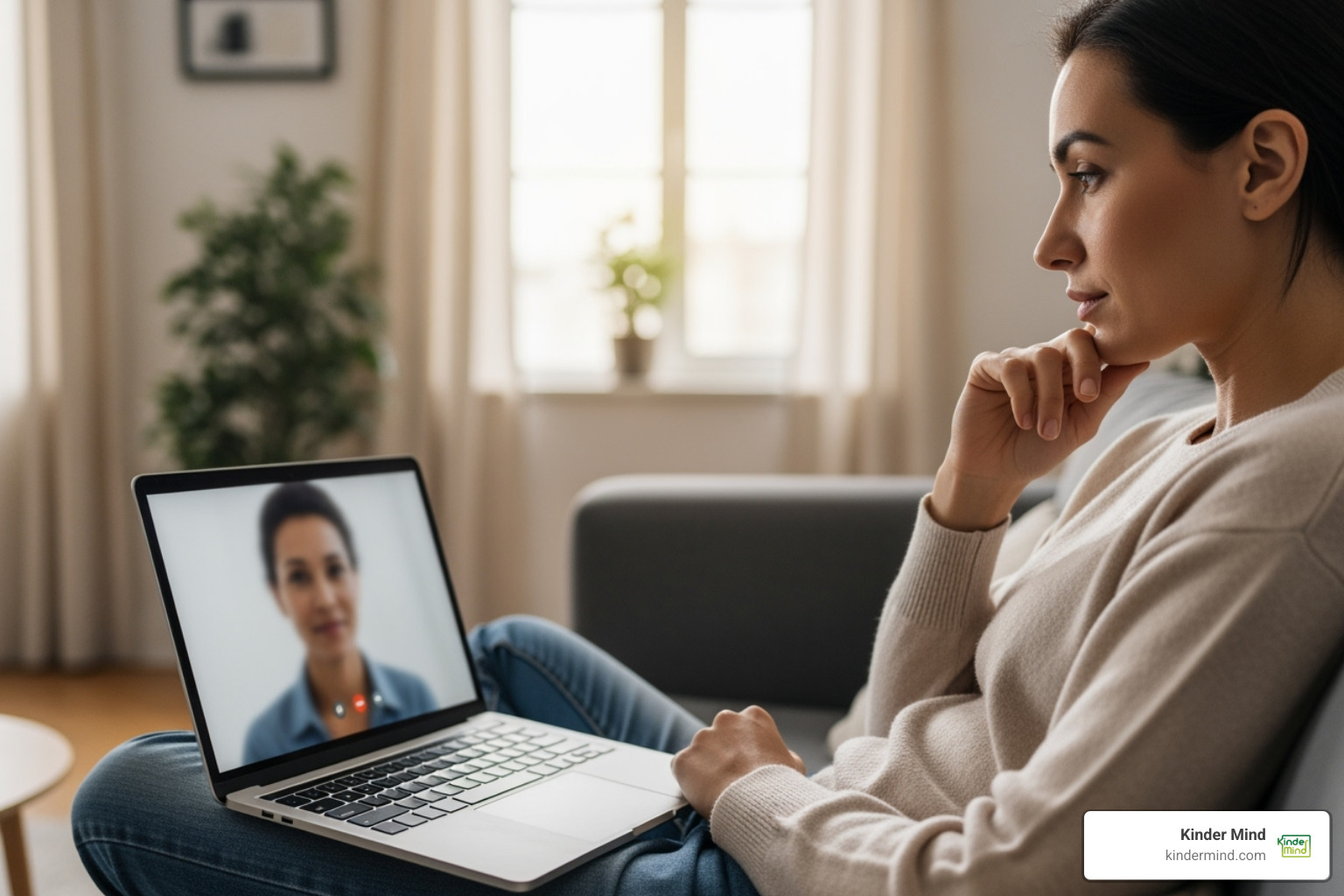 person having therapy session on laptop - online counseling person having therapy session on laptop - online counseling