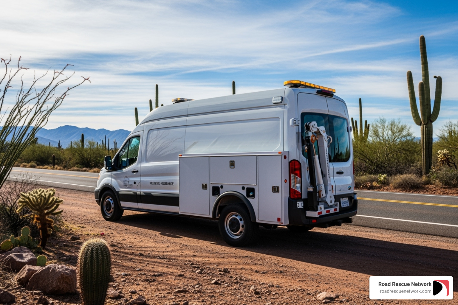 Road Rescue Network service van - Tucson car battery service