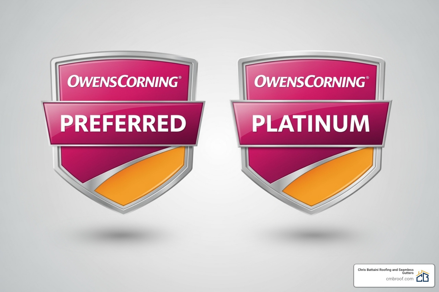 Owens Corning Preferred and Platinum logos side-by-side - Owens Corning Roofing Contractors