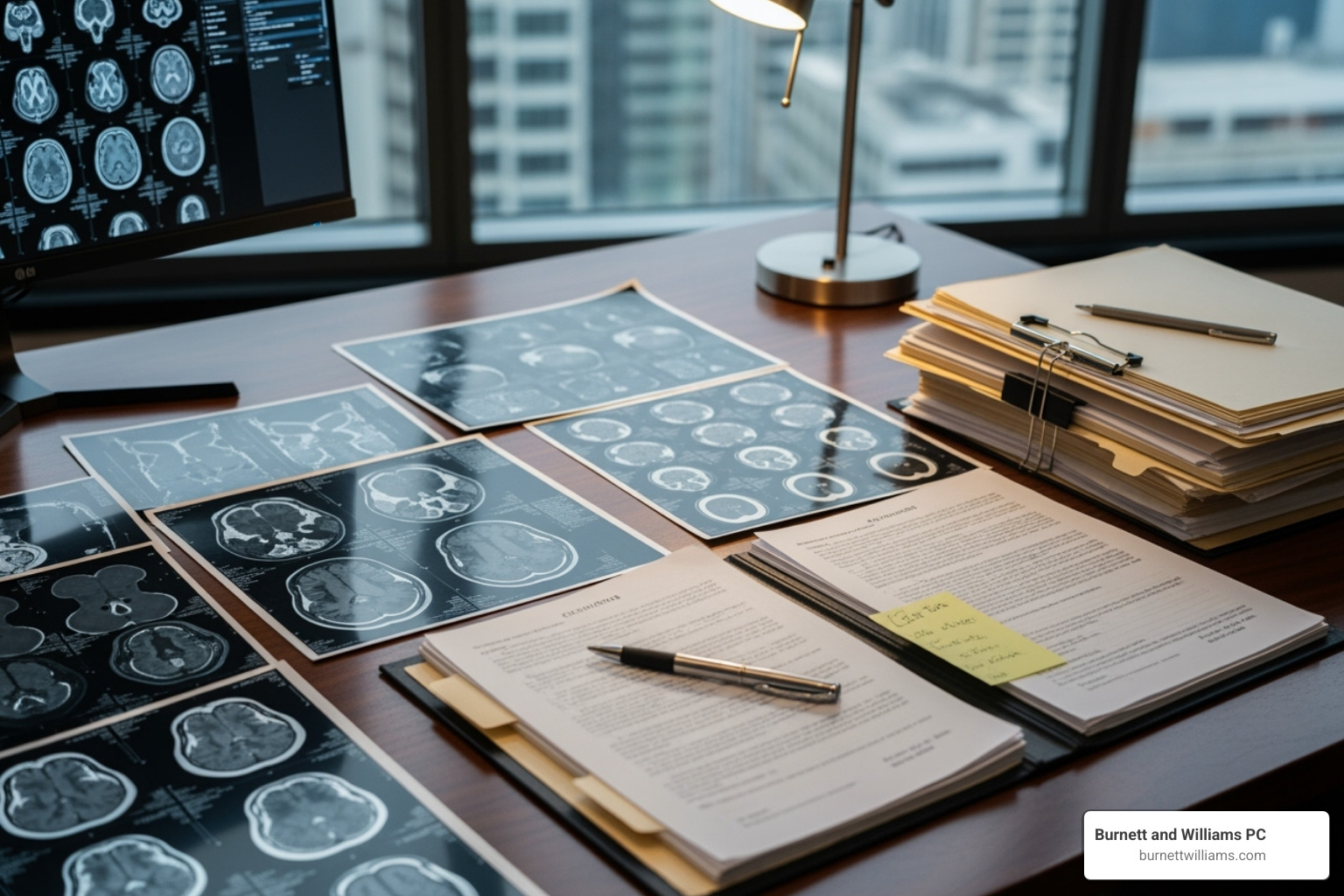 An attorney reviewing medical scans and case files - Chesterfield brain injury attorney An attorney reviewing medical scans and case files - Chesterfield brain injury attorney