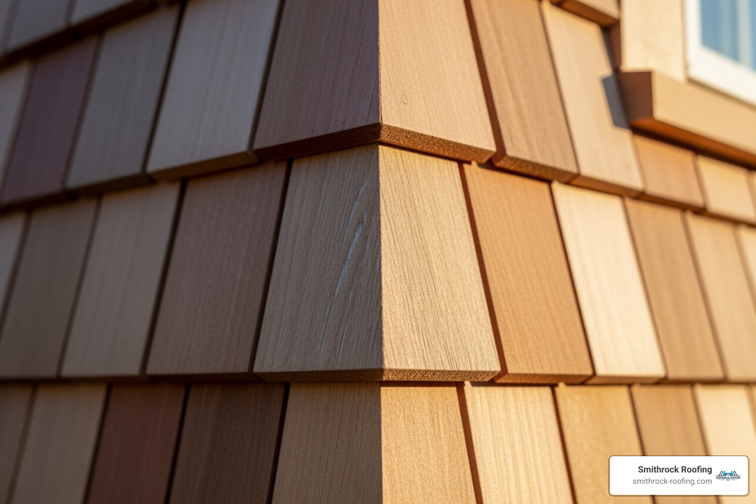 perfectly executed woven corner on shingle siding - shingle siding repair