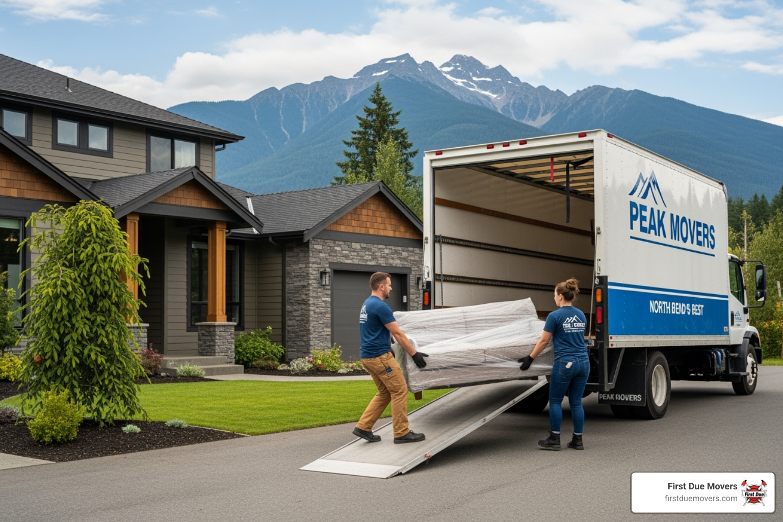 a person on a laptop looking at moving company reviews - best rated furniture & large item moves in north bend wa