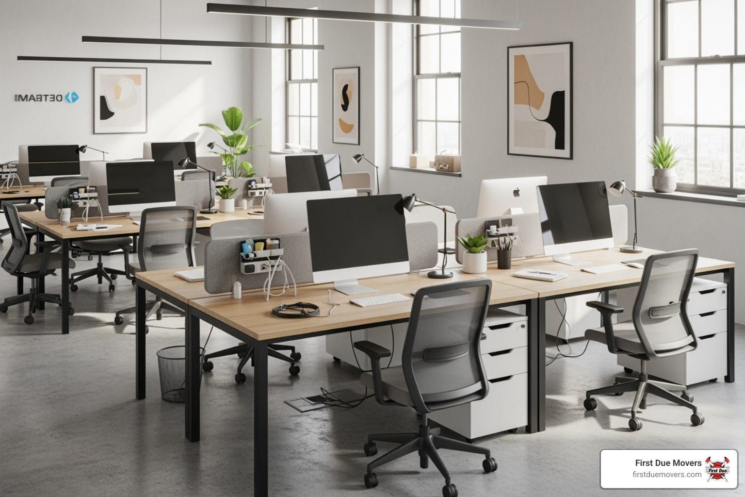 seamless office setup post-move - certified commercial moving technician in clyde hill, wa