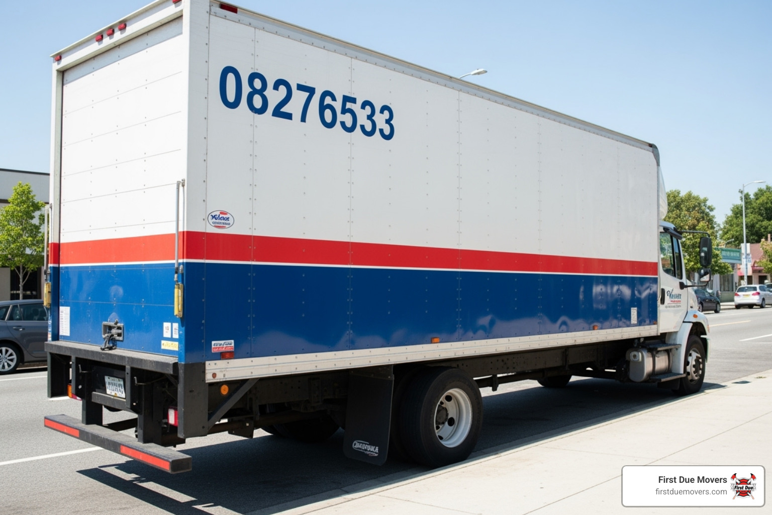 moving company's truck showing their licensing number (e.g., UTC permit number) - commercial moving installation in clyde hill, wa