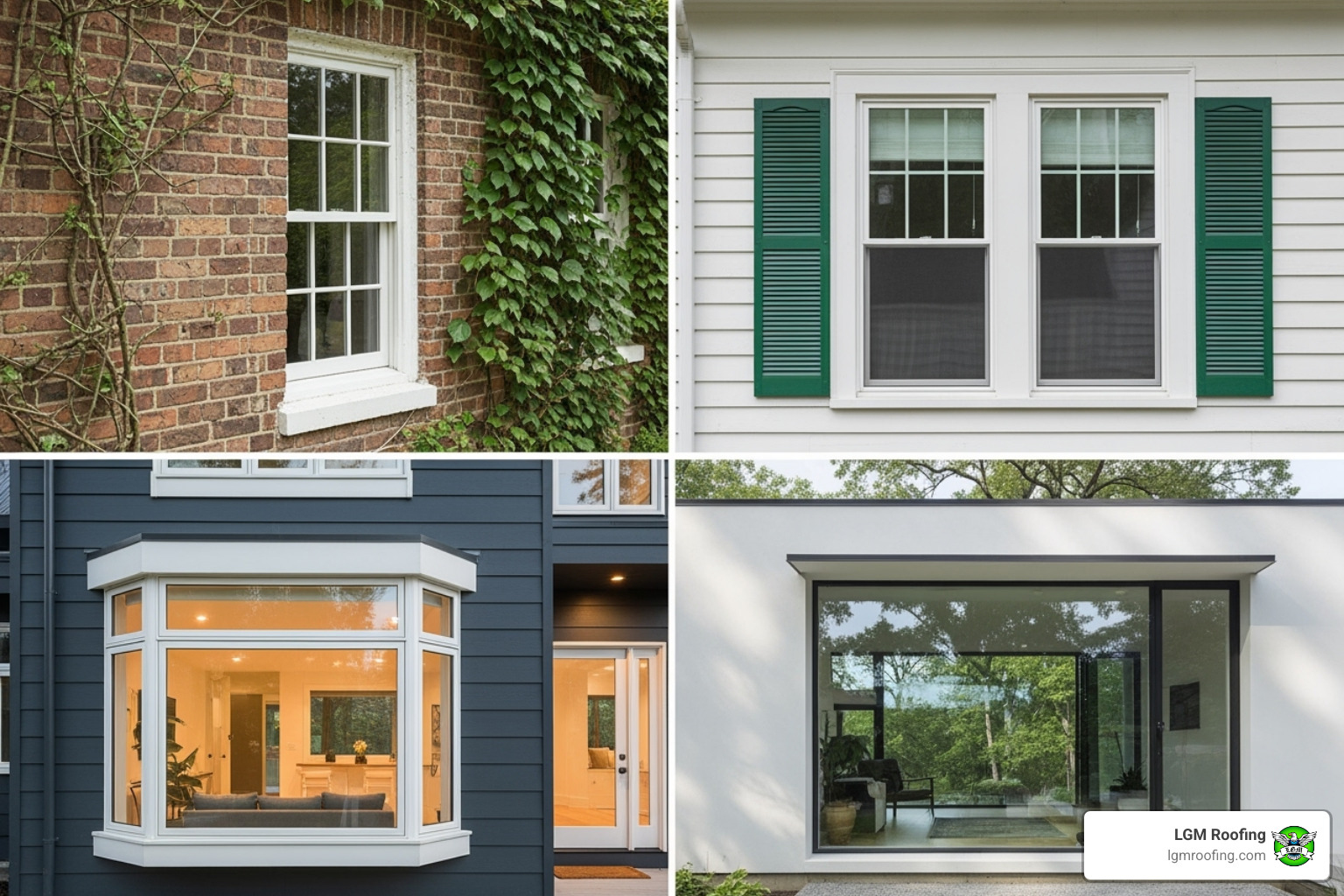 collage of different window styles like casement, double-hung, and bay windows - window installation in bloomfield nj collage of different window styles like casement, double-hung, and bay windows - window installation in bloomfield nj