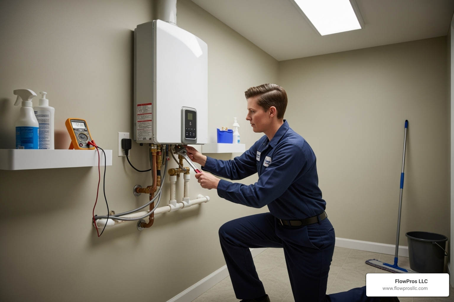 technician servicing tankless water heater - certified water heater installation and repair technician in st. petersburg, fl technician servicing tankless water heater - certified water heater installation and repair technician in st. petersburg, fl