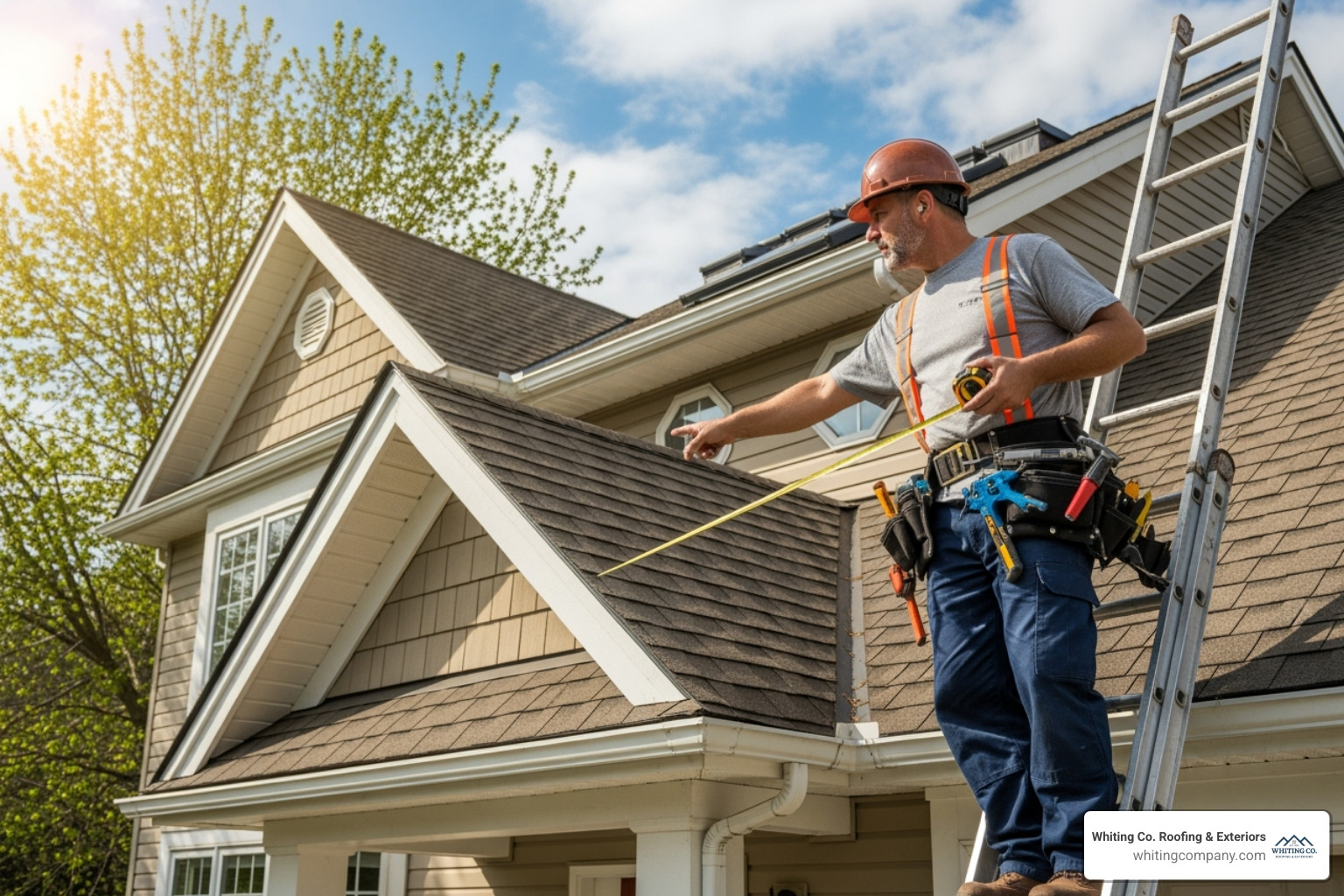 roofing contractor performing a roof inspection - roof replacement Columbia
