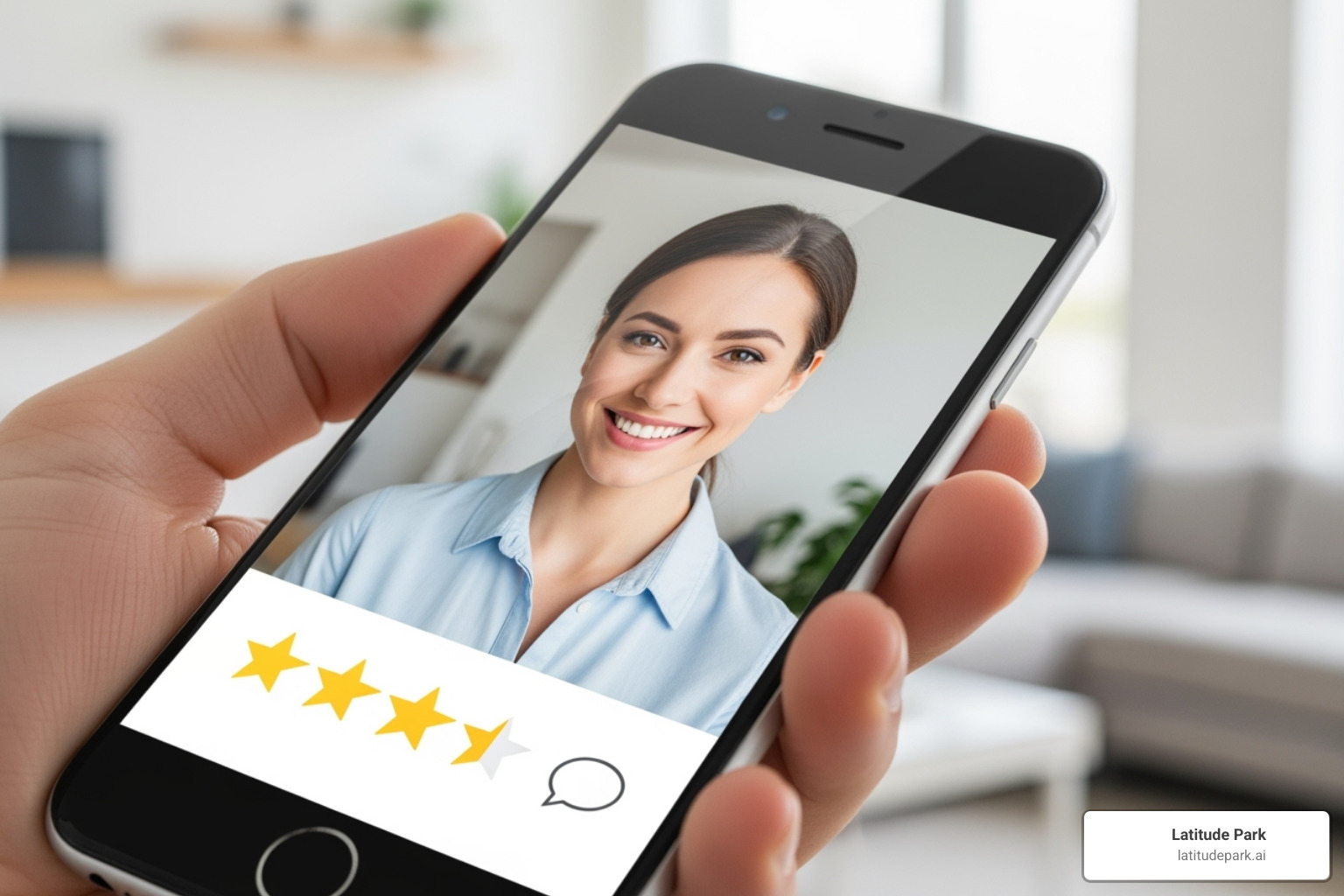 social media ad mockup featuring a customer testimonial and a 5-star rating - online review marketing