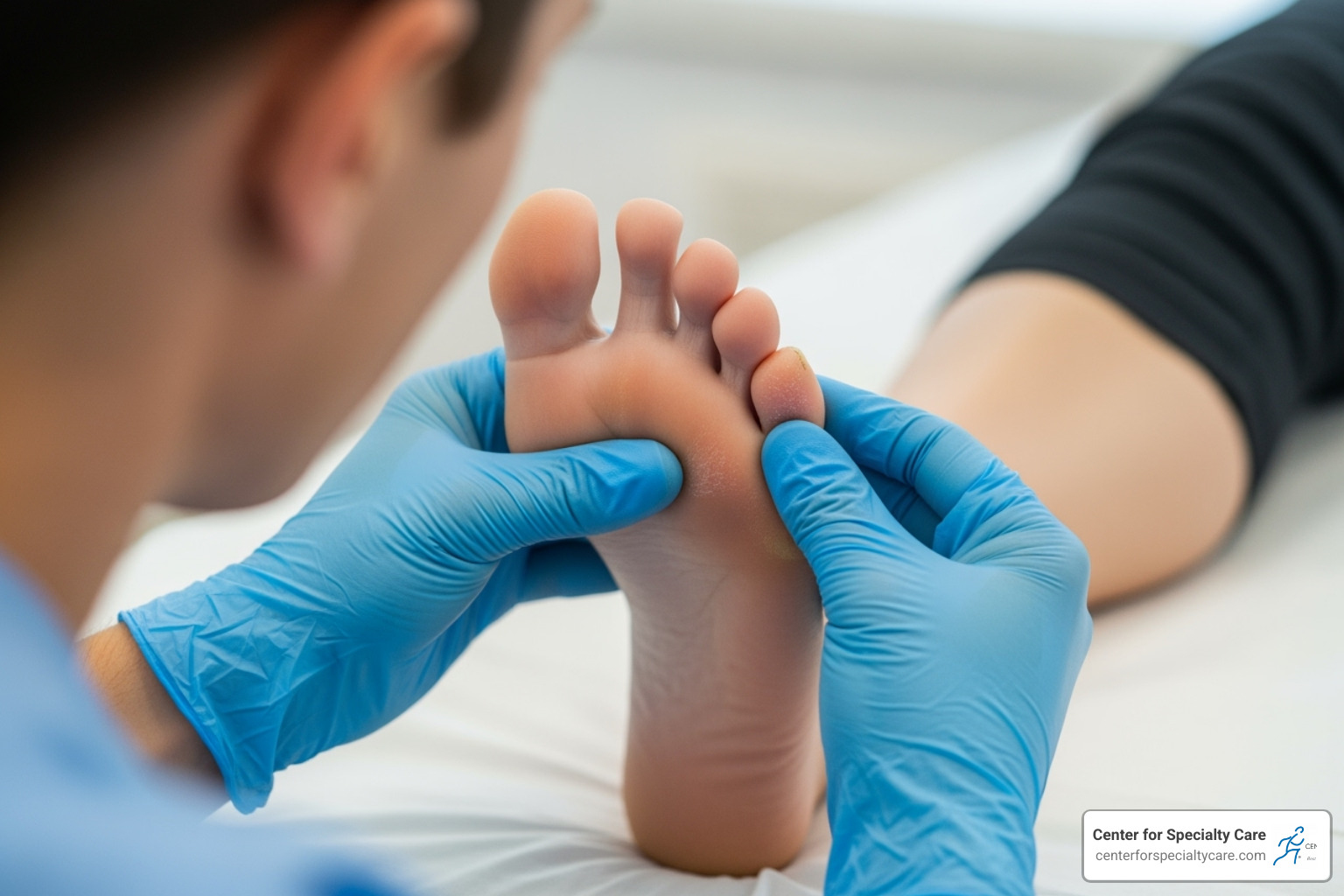 athlete's foot being examined by a sports medicine specialist - podiatrist near me athlete's foot being examined by a sports medicine specialist - podiatrist near me